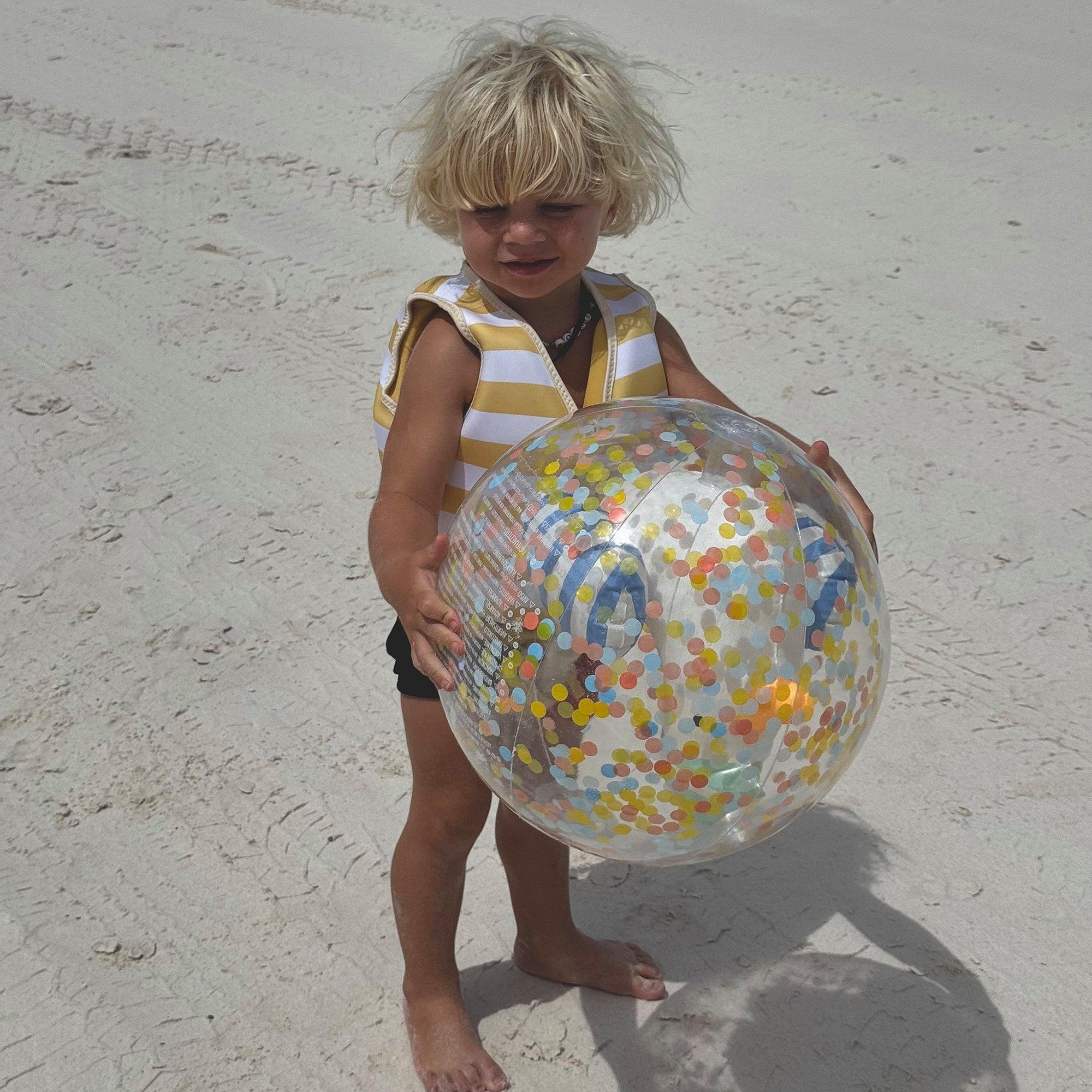 3D Inflatable Beach Ball: Sid The Seagull - Blue Stripe image number 3
