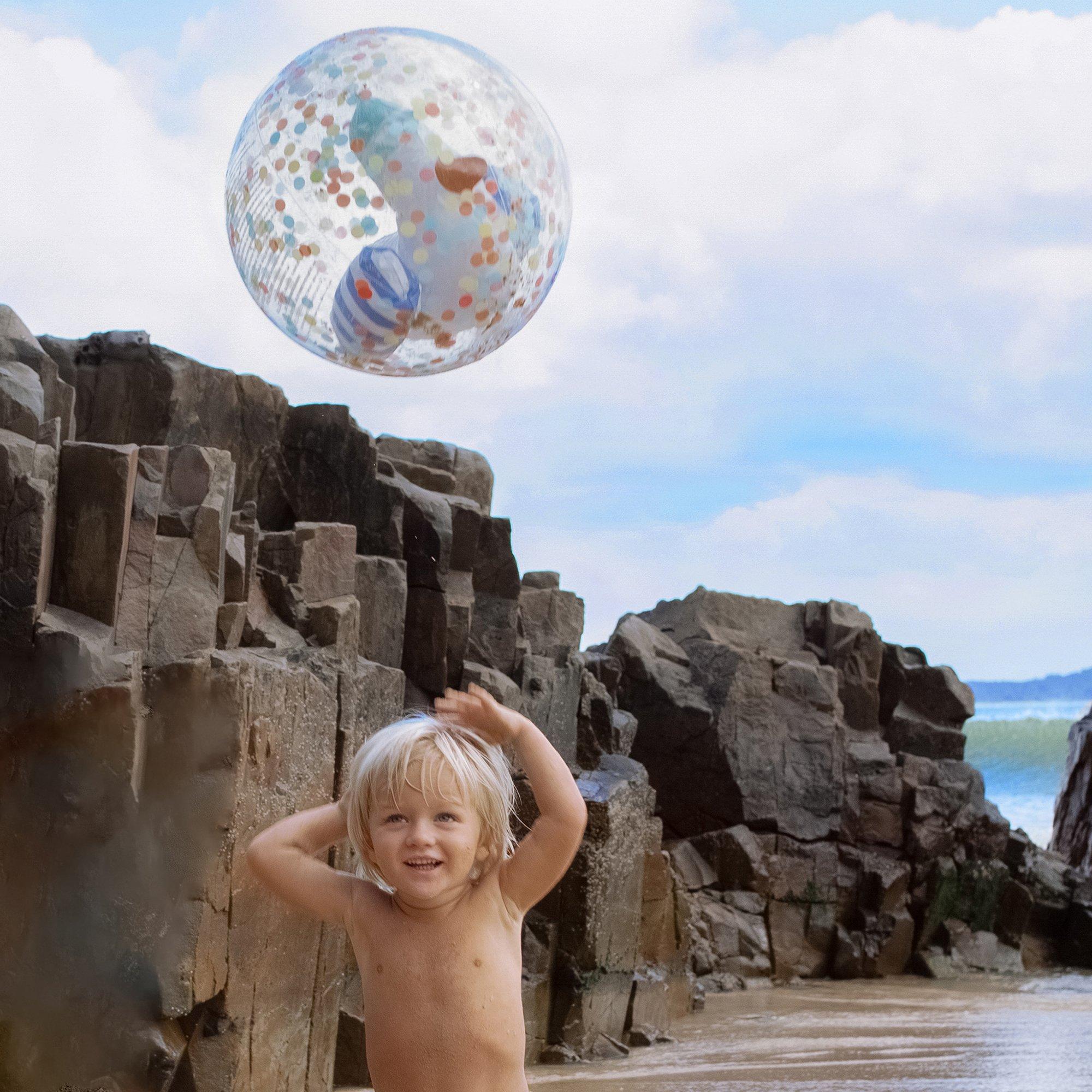 3D Inflatable Beach Ball: Sid The Seagull - Blue Stripe image number 4