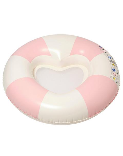 Luxe Tube Pool Ring: Stole My Heart Pink Stripe