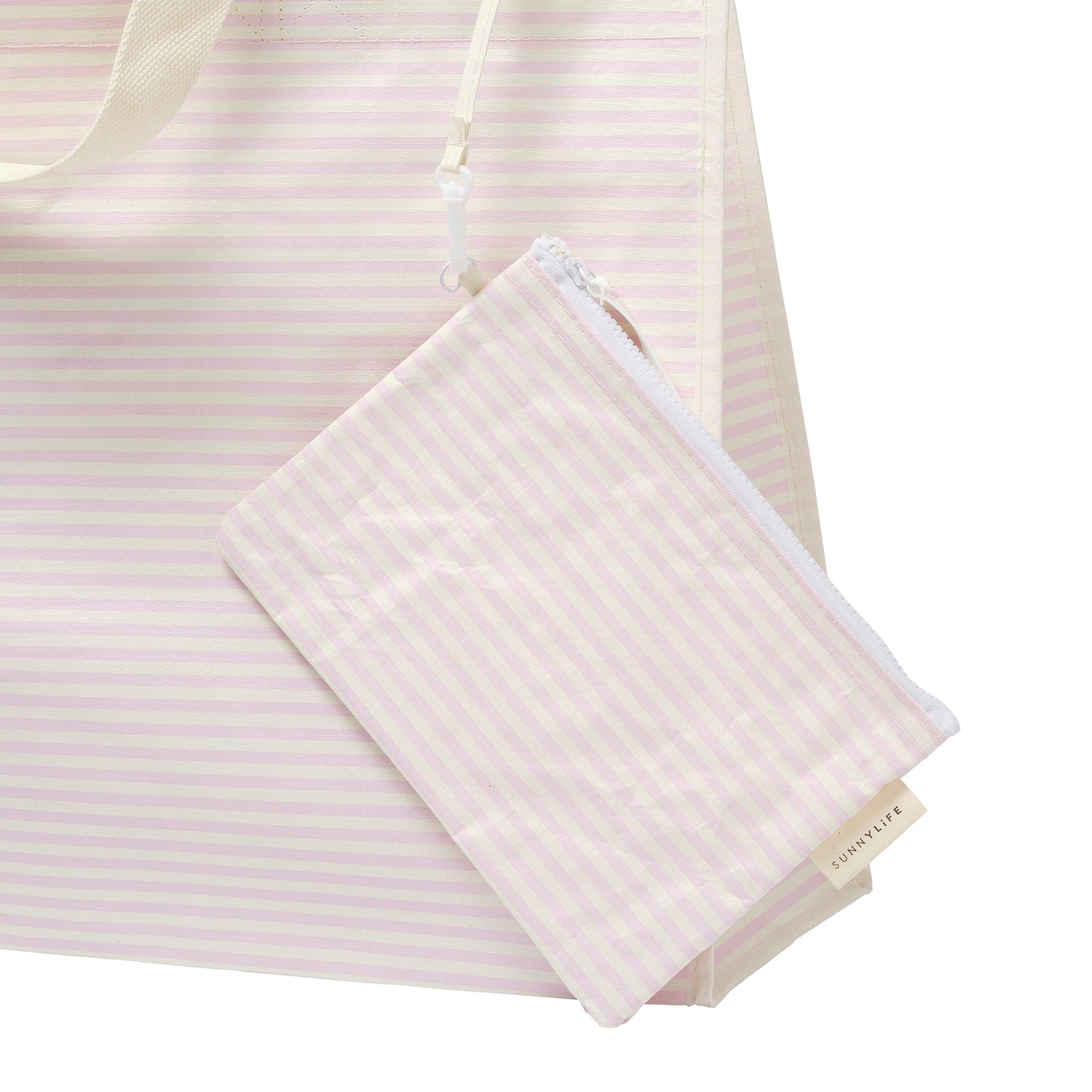 Carryall Beach Bag: Lazy Days Pink Stripe image number 2