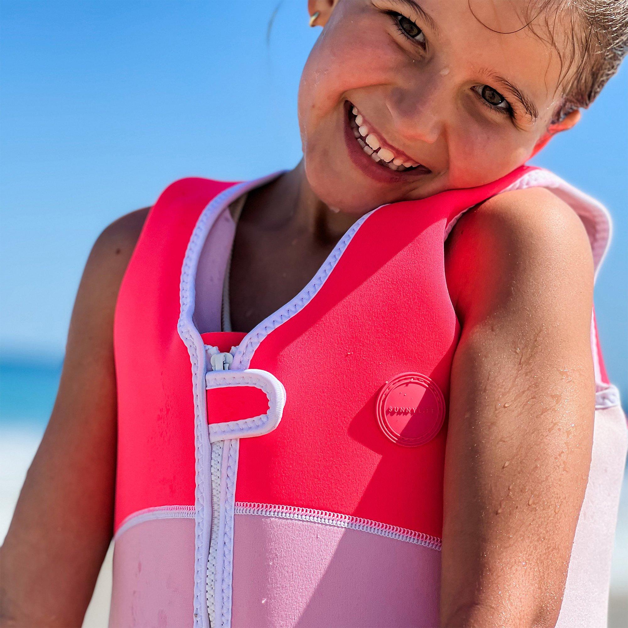 Kids Swim Vest: Neon Strawberry (Age 3-6) image number 4
