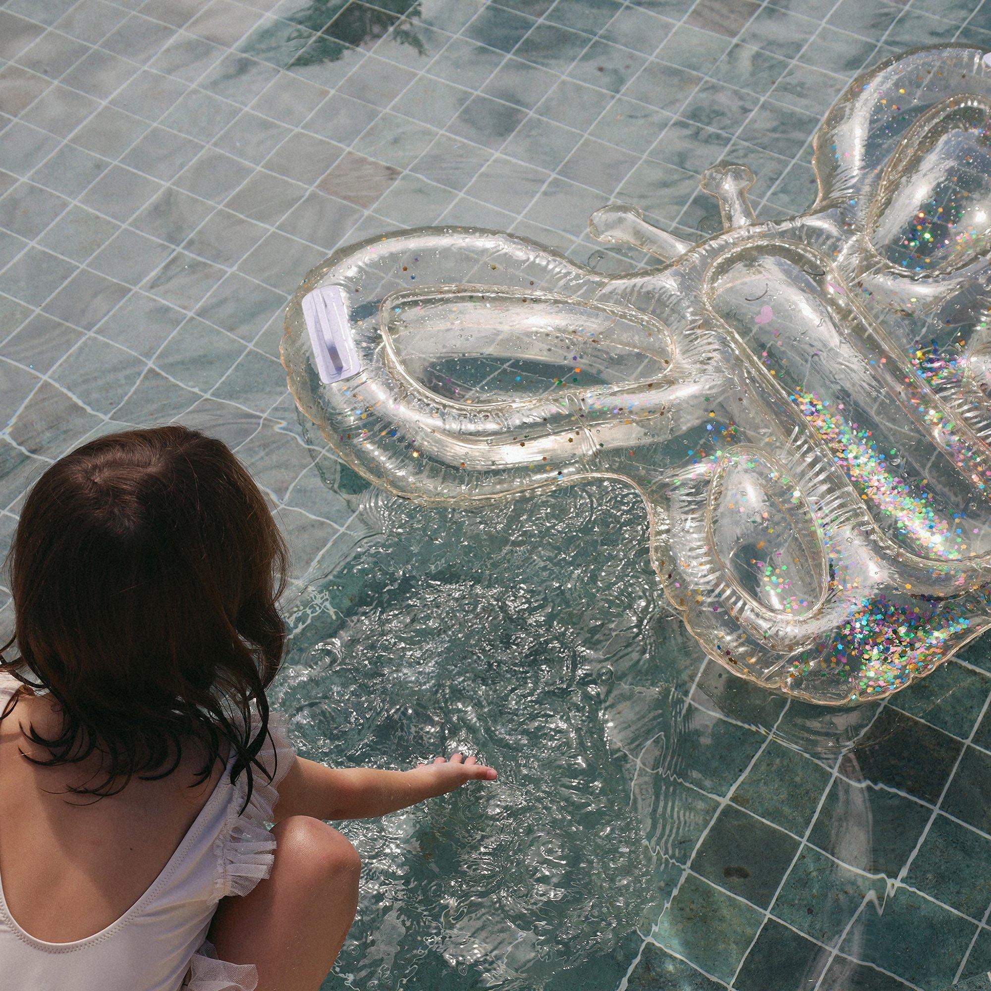 Kids Lie-On Float: Butterfly Cotton Candy - Glitter image number 3