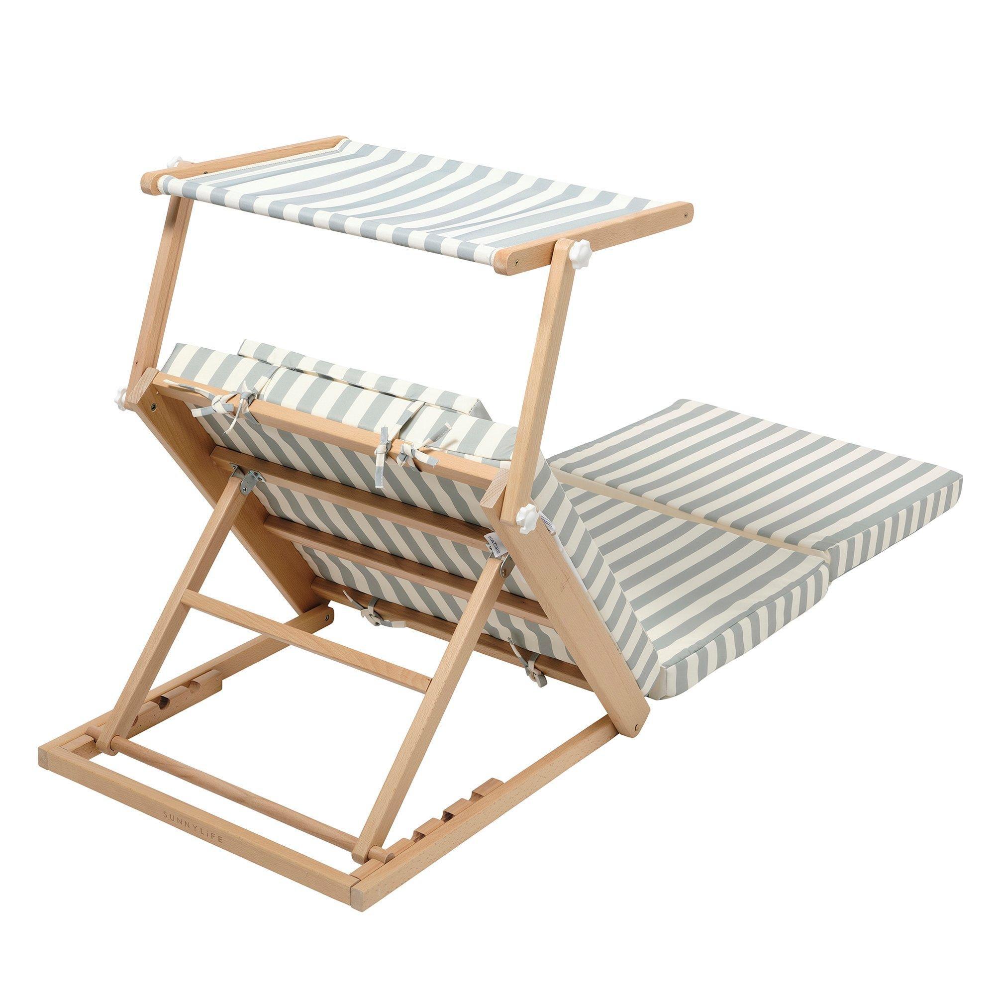 Pool House Daybed: La Palma Sage Stripe image number 2
