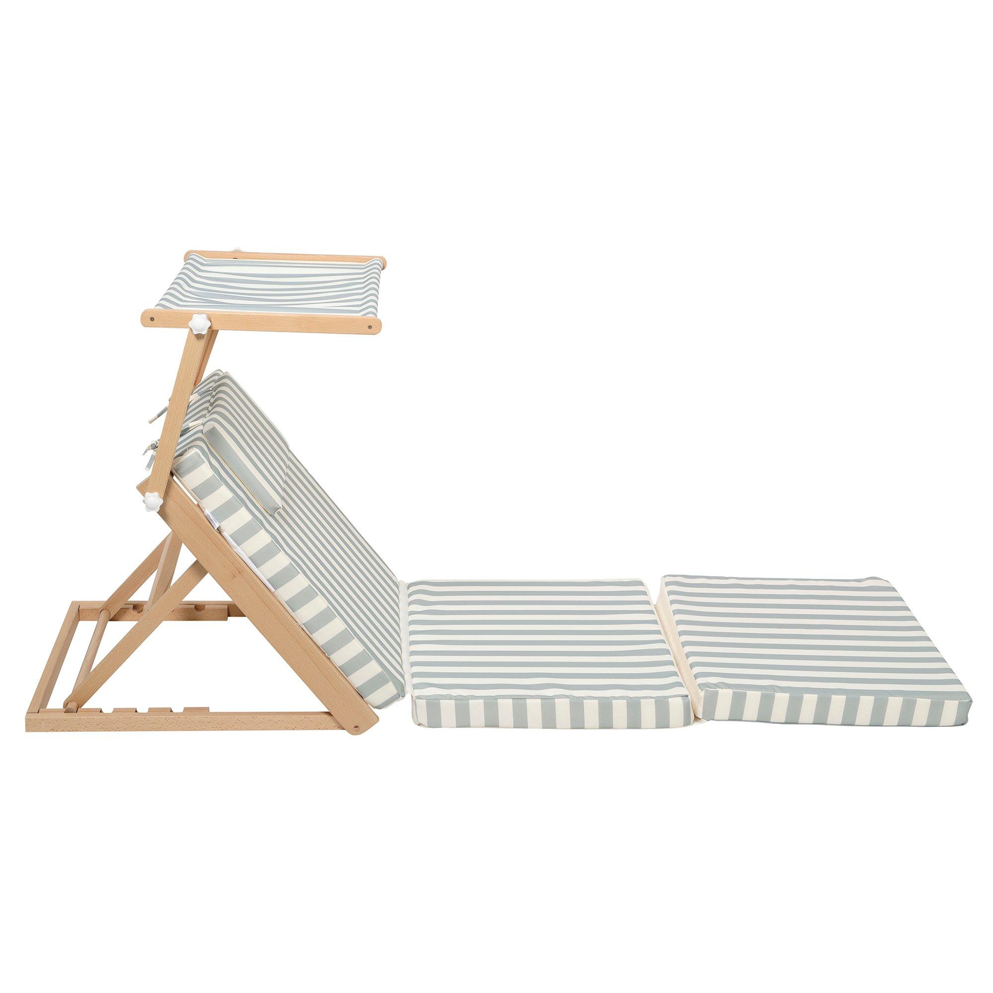 Pool House Daybed: La Palma Sage Stripe image number 1