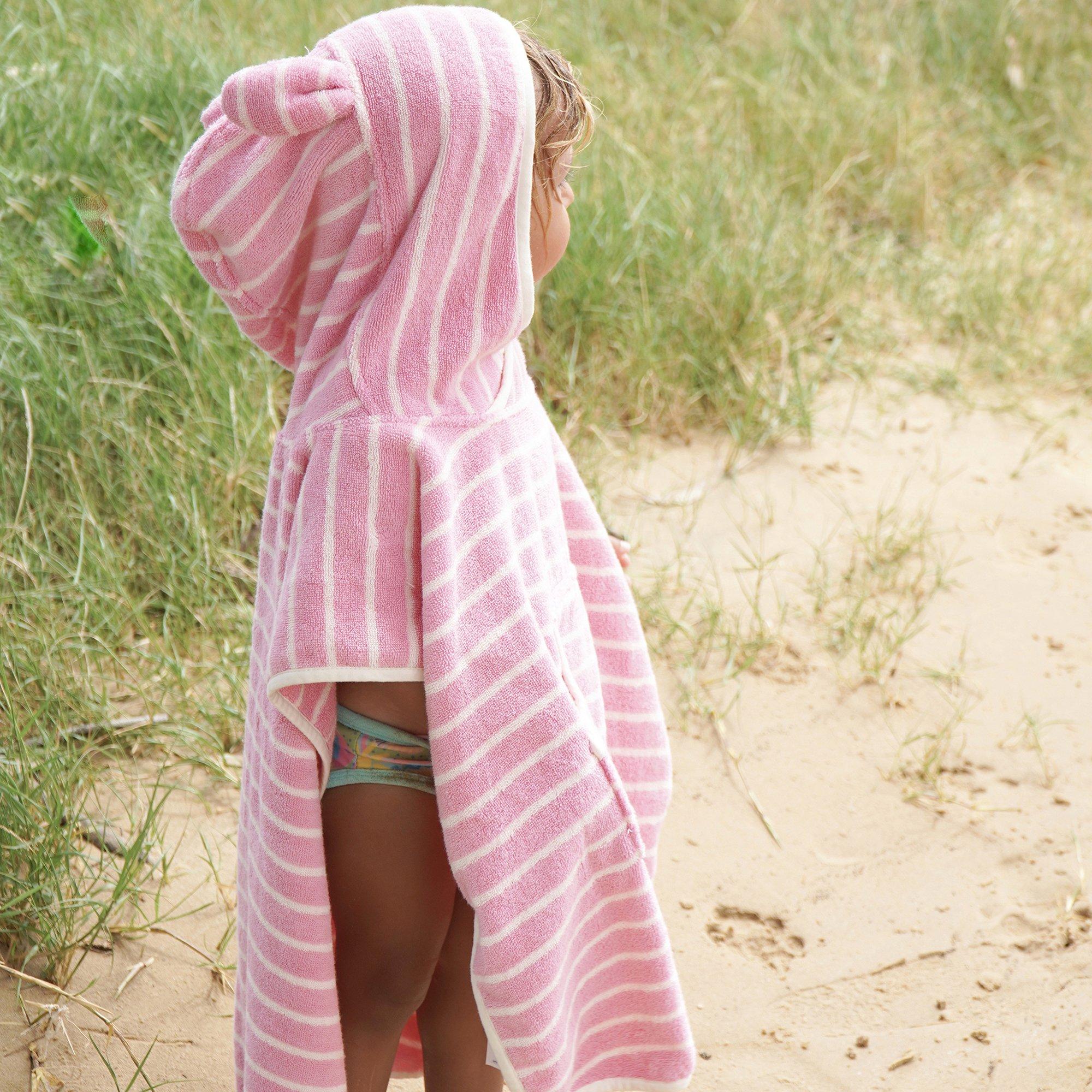 Character Hooded Towel: Cotton Candy - Pink Stripe image number 2