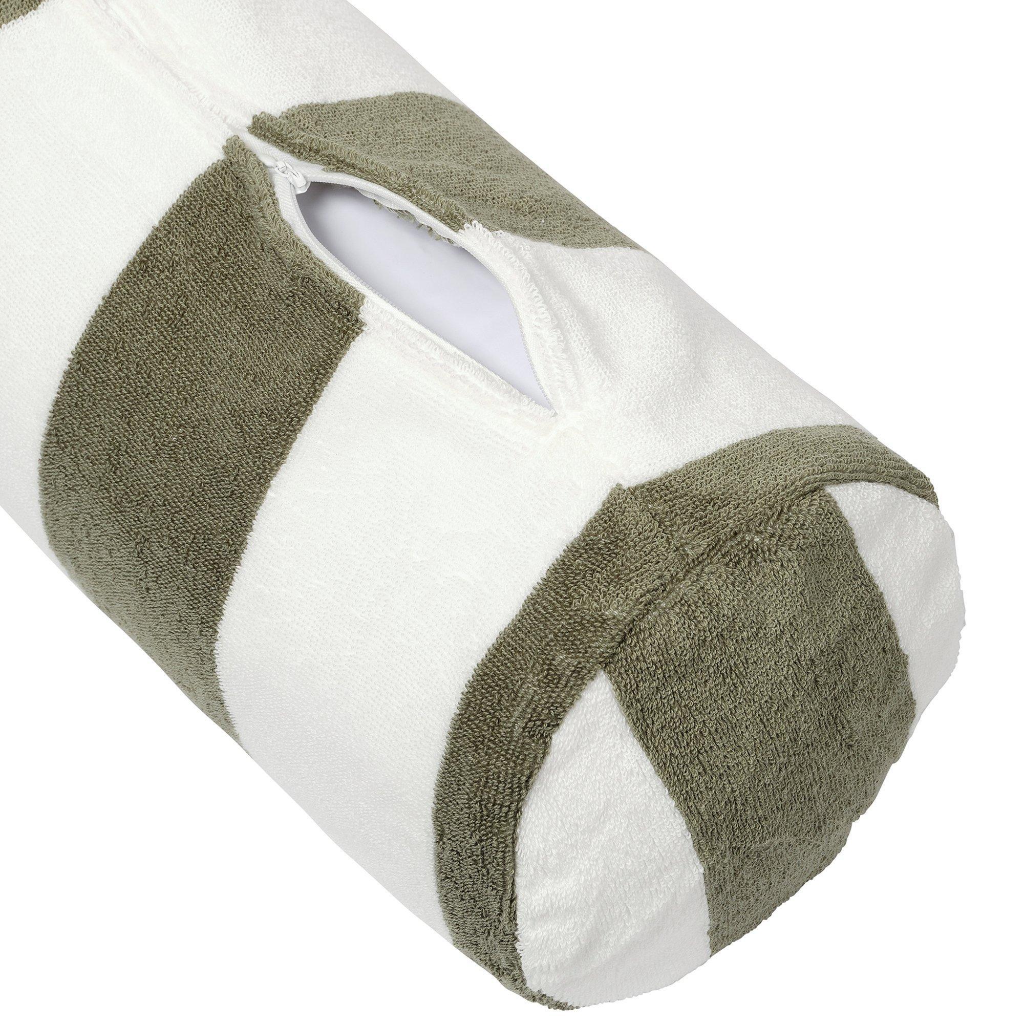 Inflatable Beach Pillow: Vacay Olive Stripe image number 3
