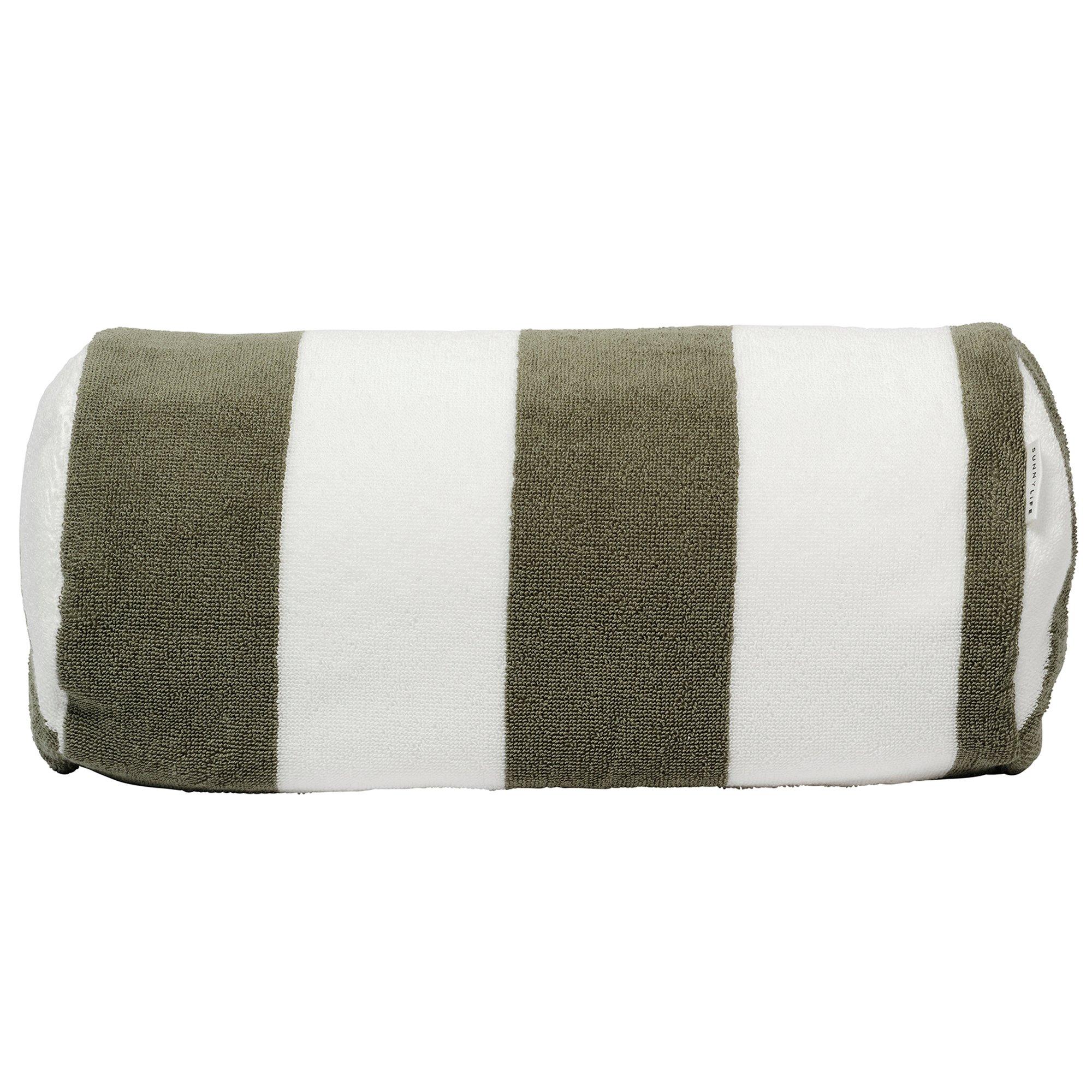 Inflatable Beach Pillow: Vacay Olive Stripe image number 4