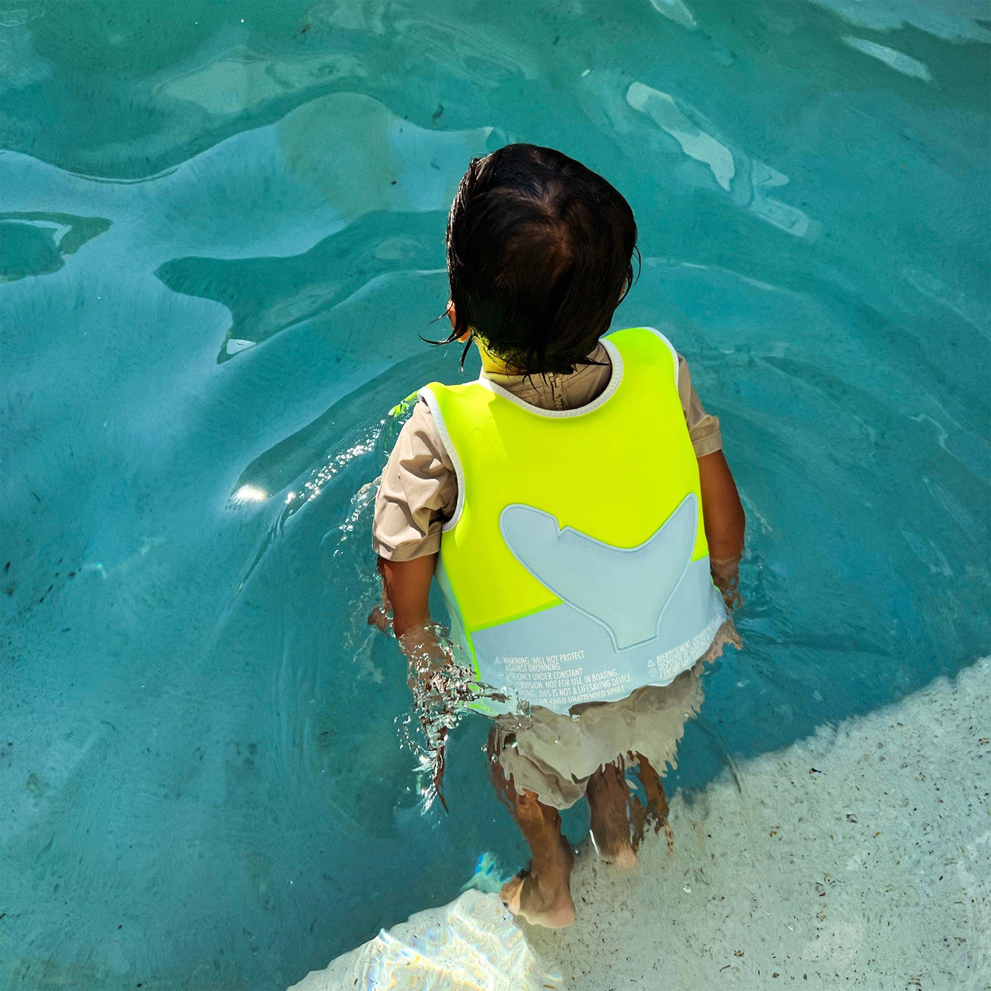 Kids Swim Vest: Aqua Neon Yellow (Age 3-6) image number 4