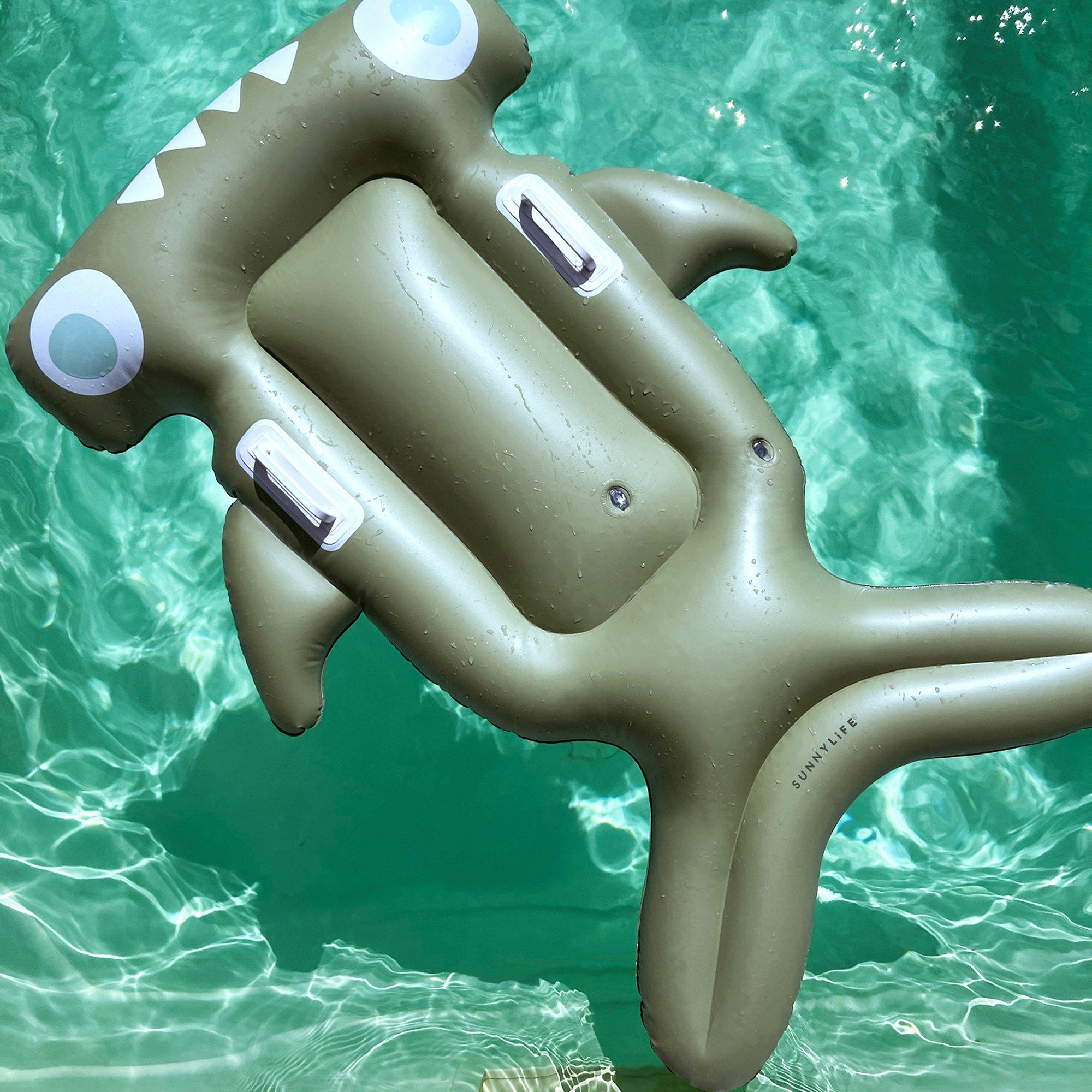 Kids Lie-On Float: Salty The Shark - Khaki image number 2