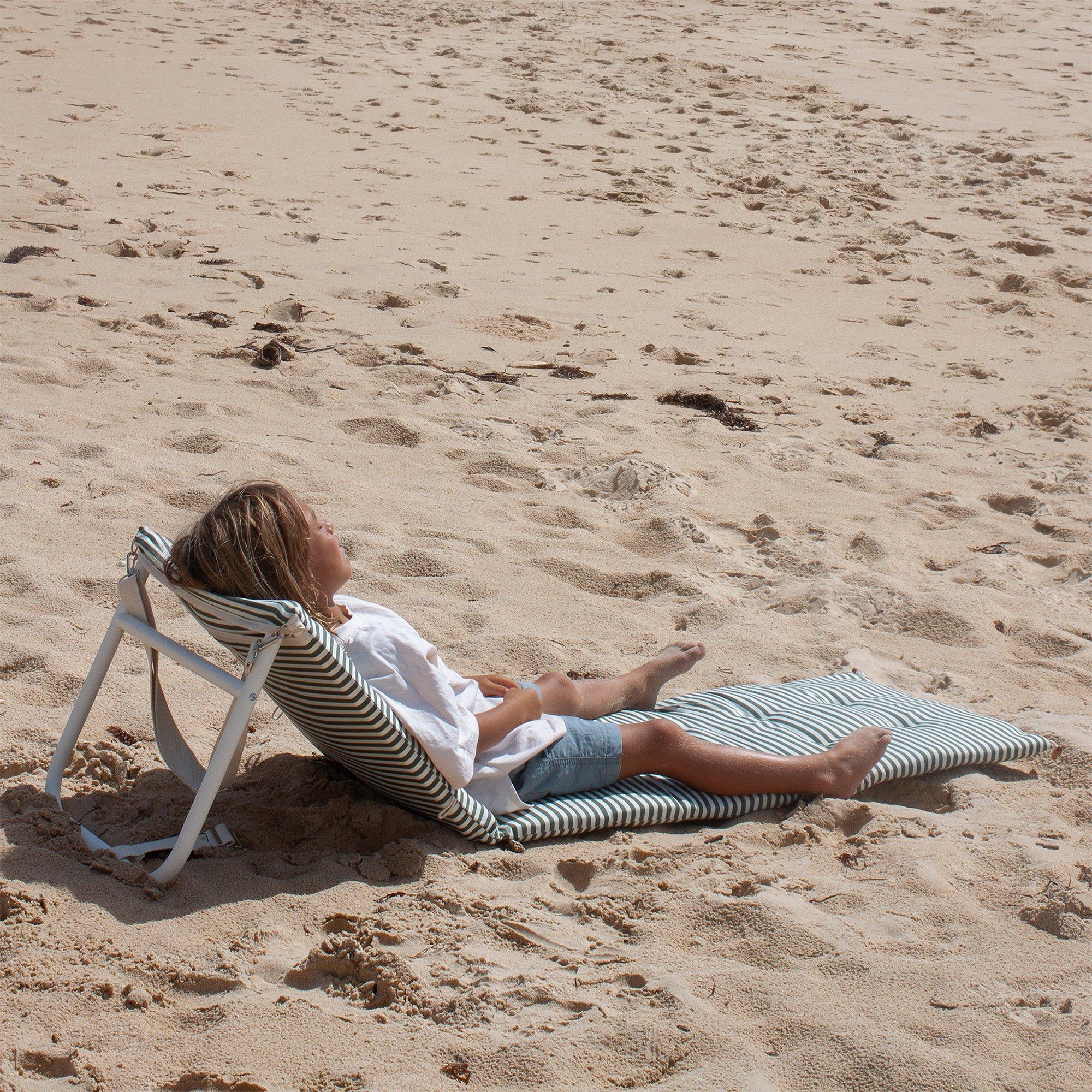Reclining Beach Chair: Vacay Olive Stripe image number 2