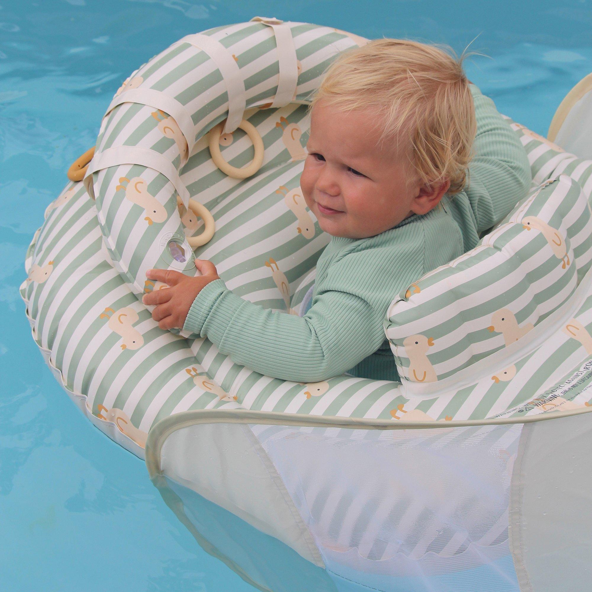Interactive Baby Float: Duck - Sage Stripe image number 4