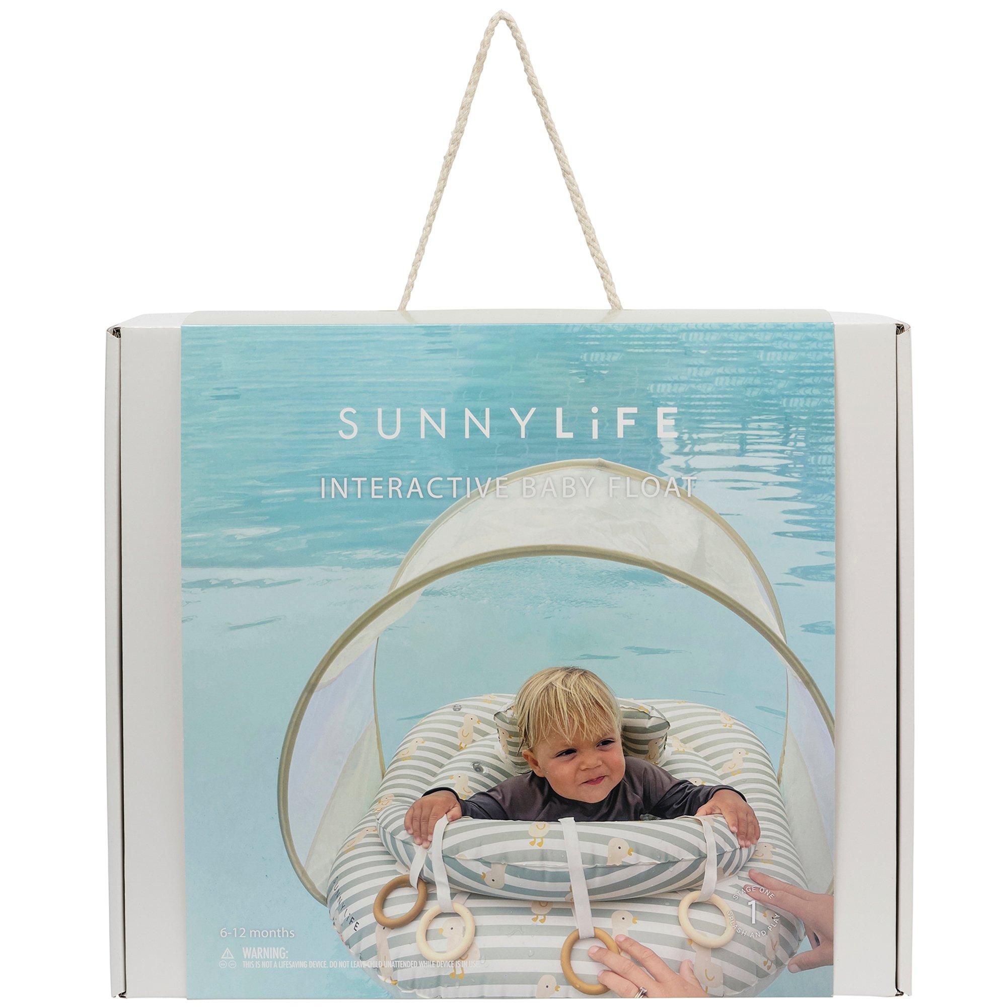 Interactive Baby Float: Duck - Sage Stripe image number 1