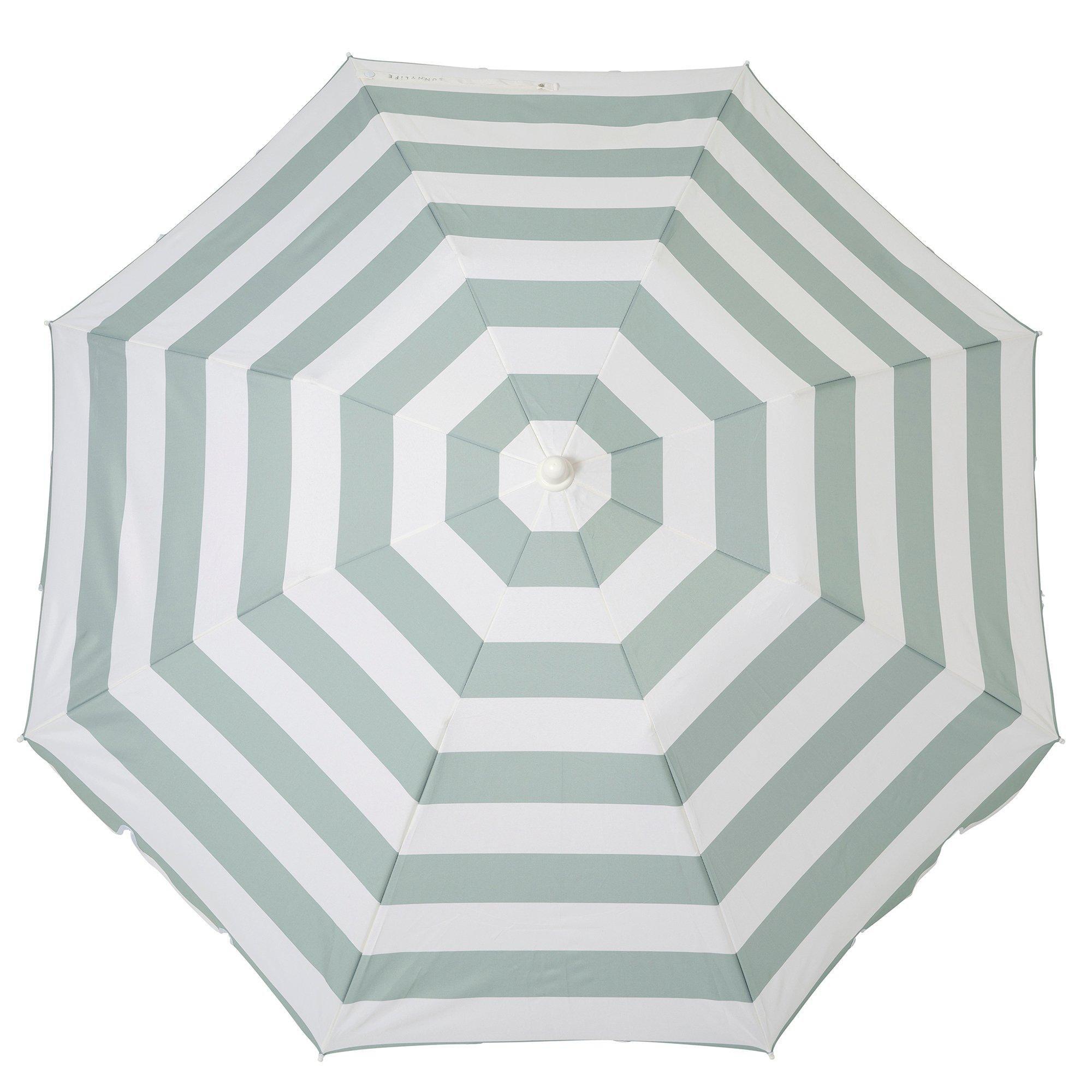 Compact Beach Umbrella: La Palma Sage Stripe image number 4