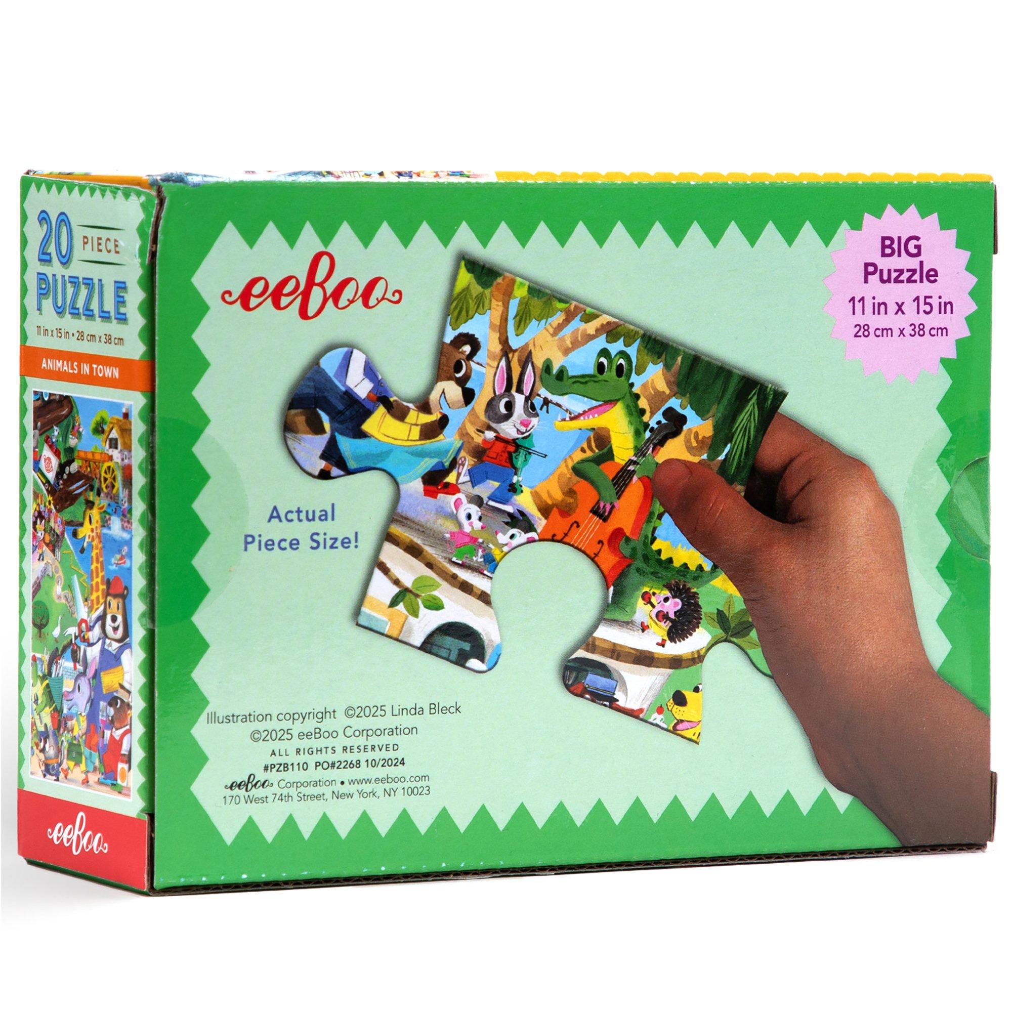 20 Piece Puzzle: Animals in Town image number 1
