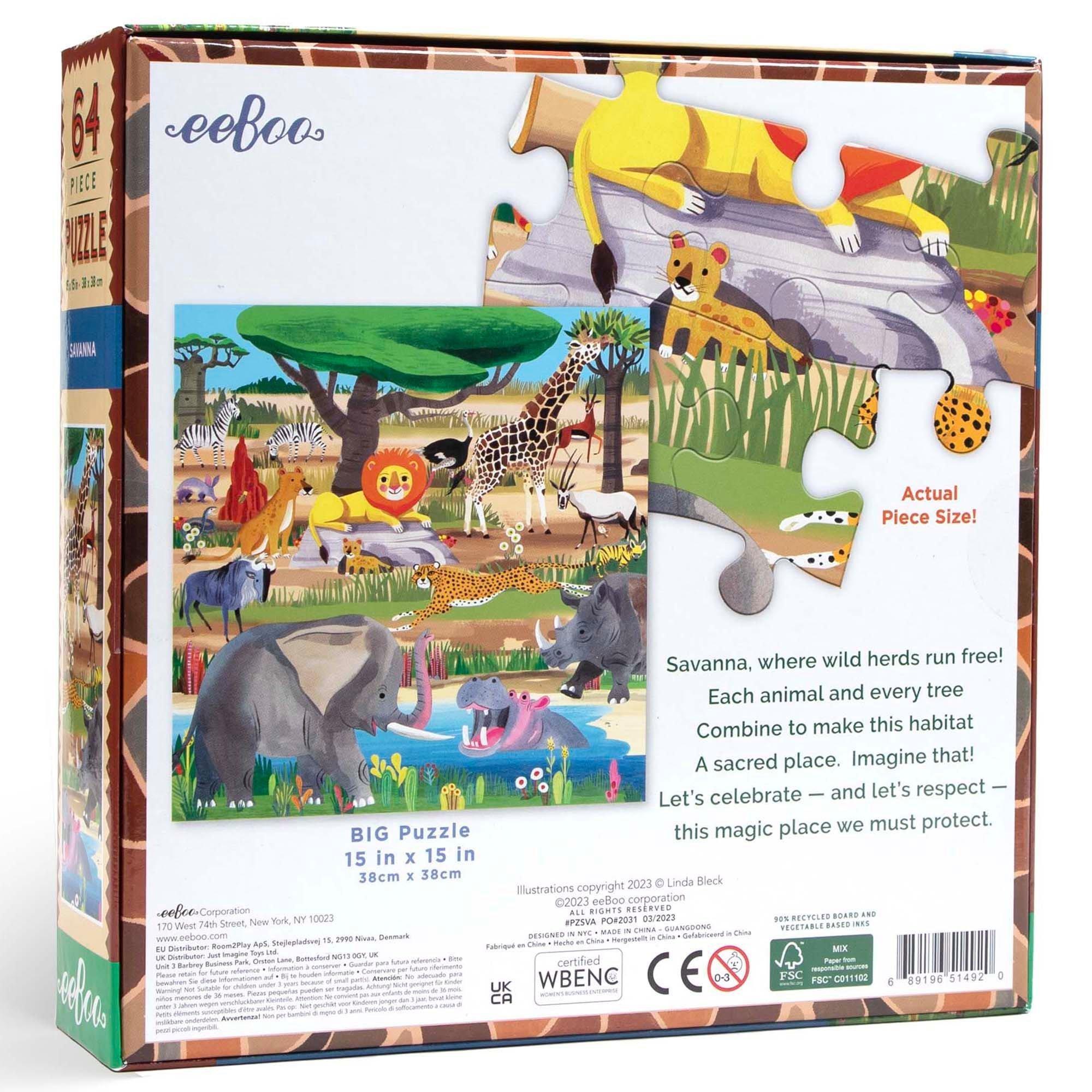 64 Piece Puzzle: Savanna image number 1