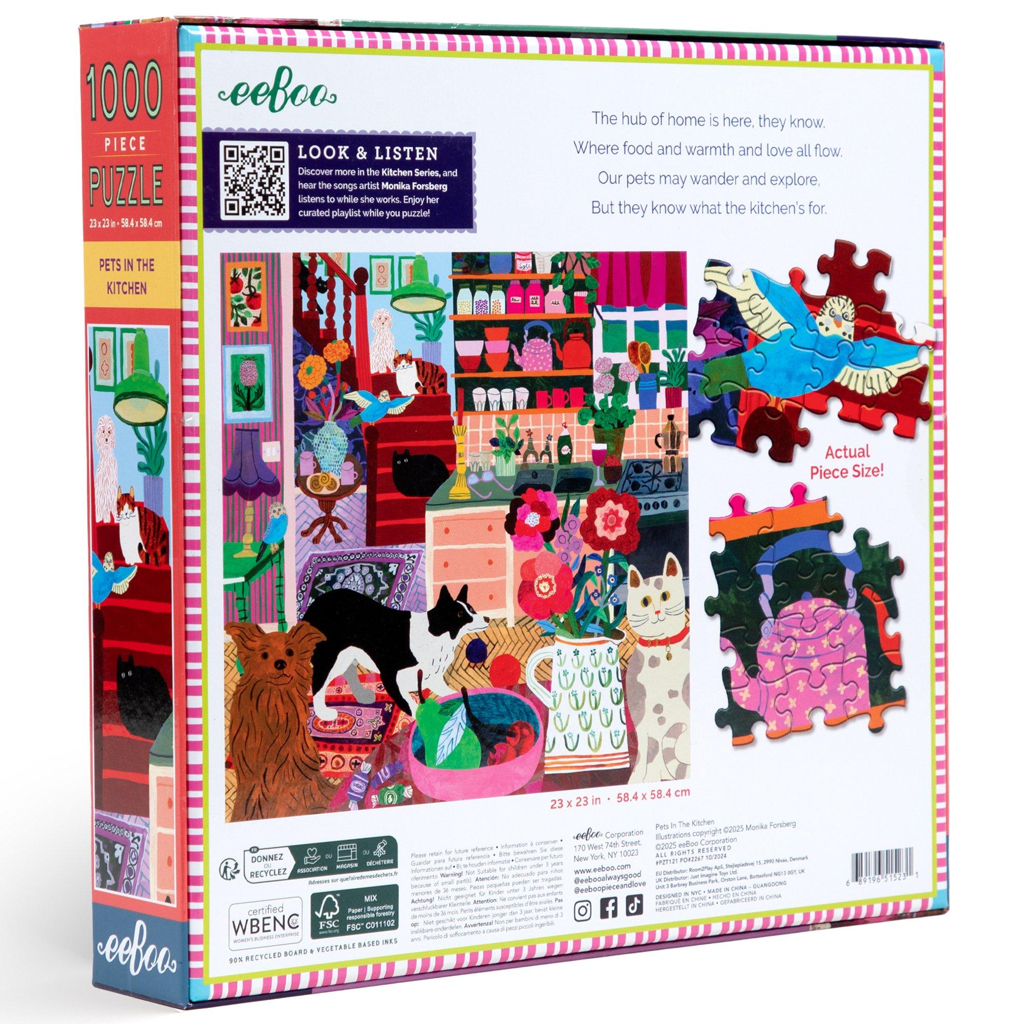 Pets in the Kitchen - 1000 Piece Puzzle image number 1