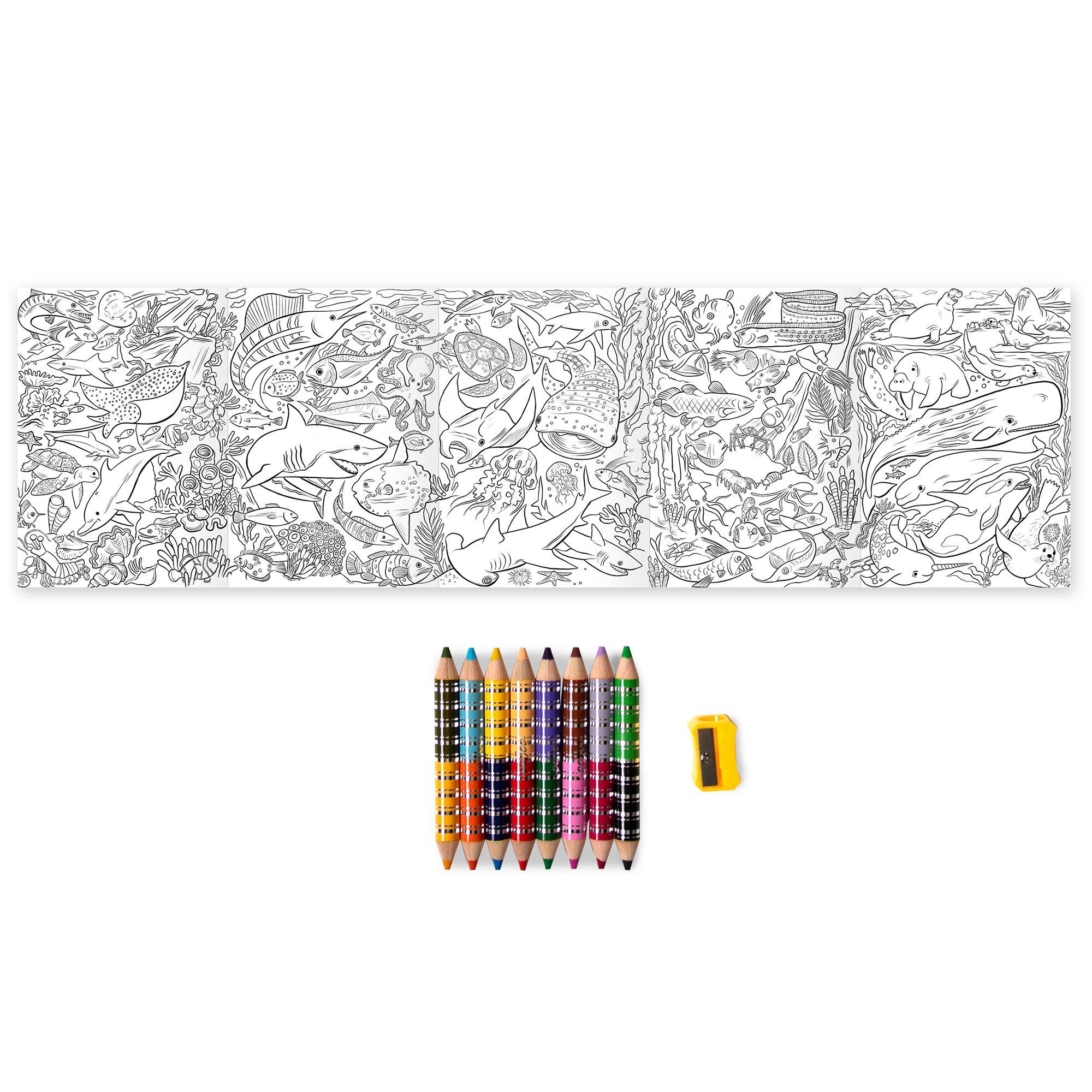 Biggies Color Pencils: Under the Sea - 8pc image number 1
