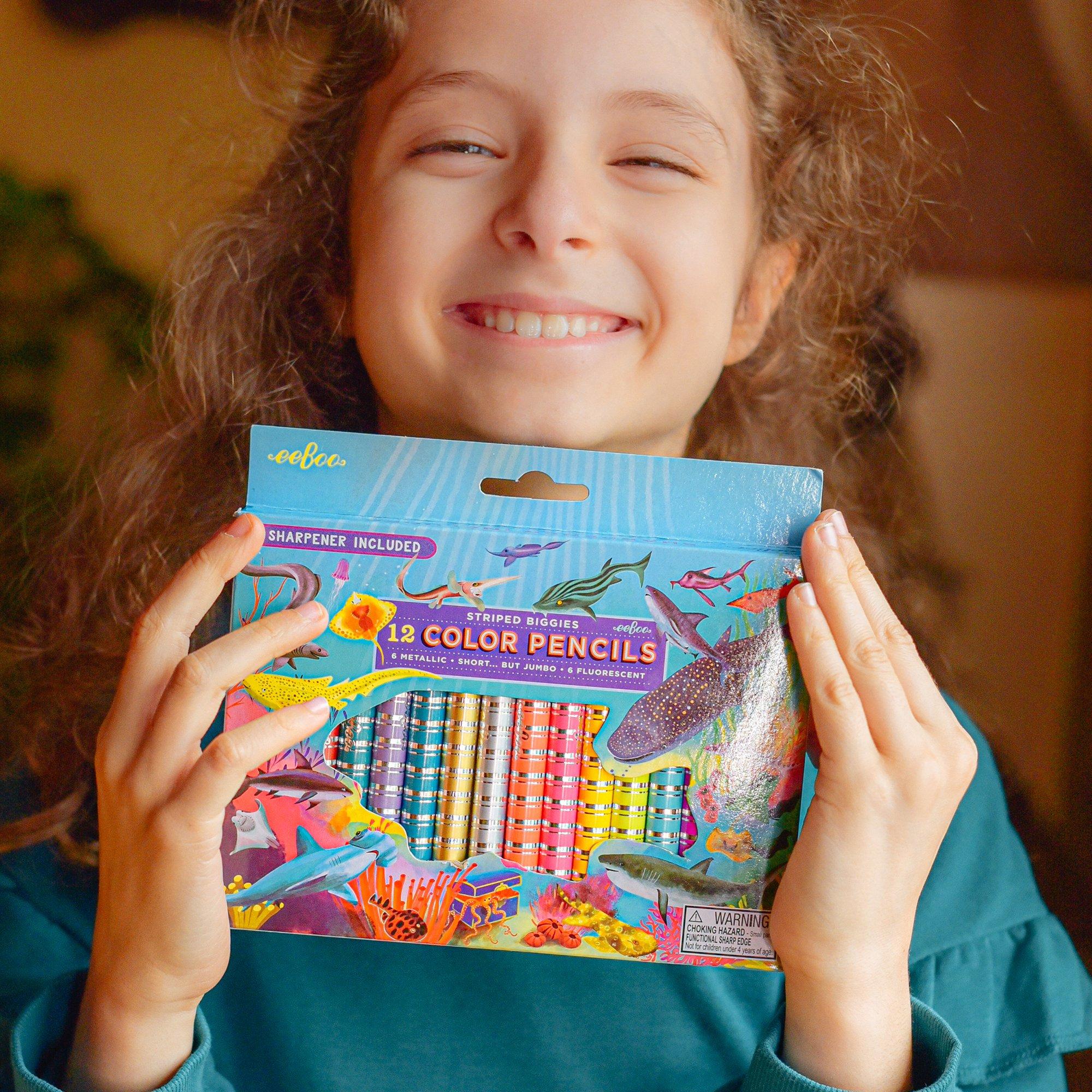 Biggies Color Pencils: Shark Striped  - 12pc image number 3