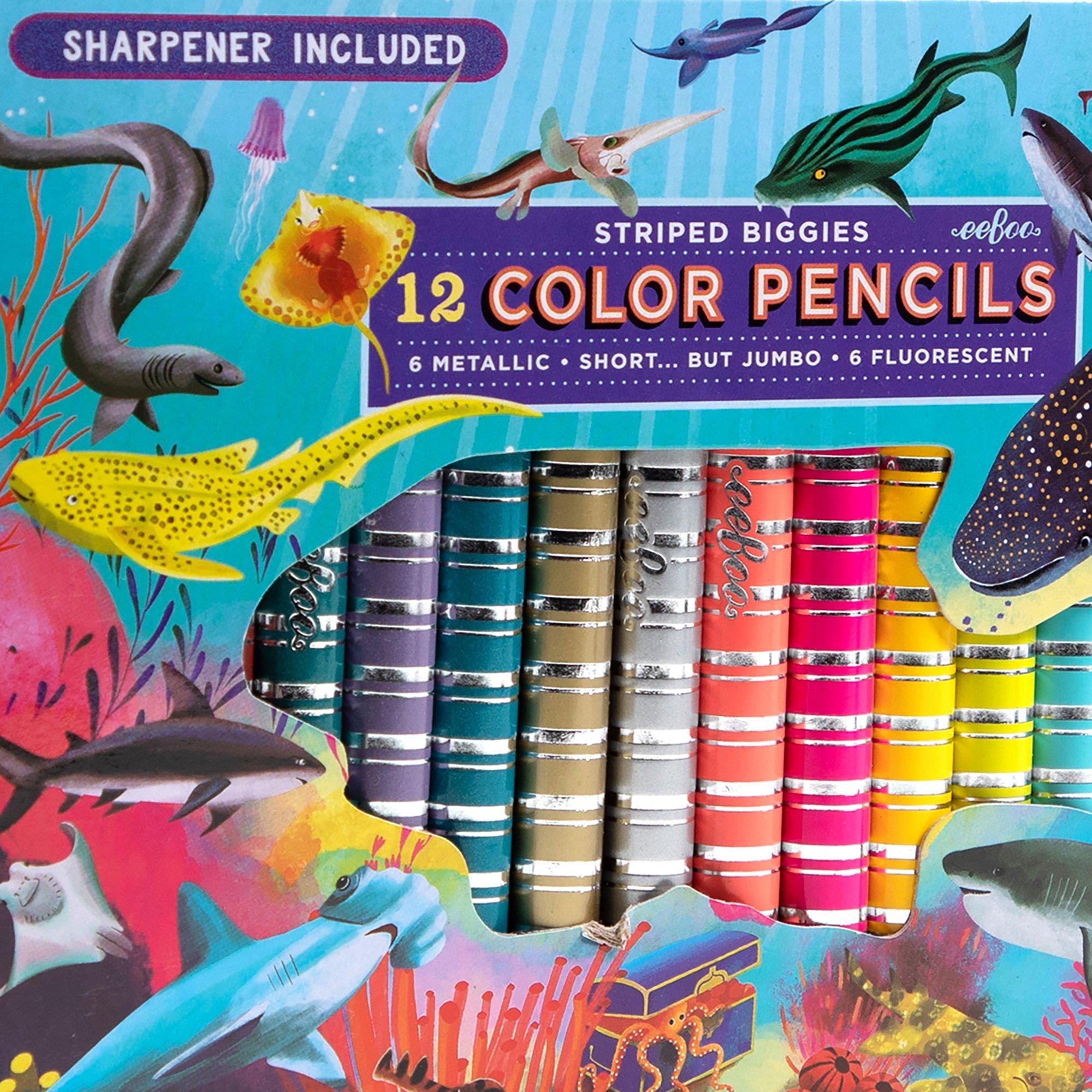 Biggies Color Pencils: Shark Striped  - 12pc image number 4