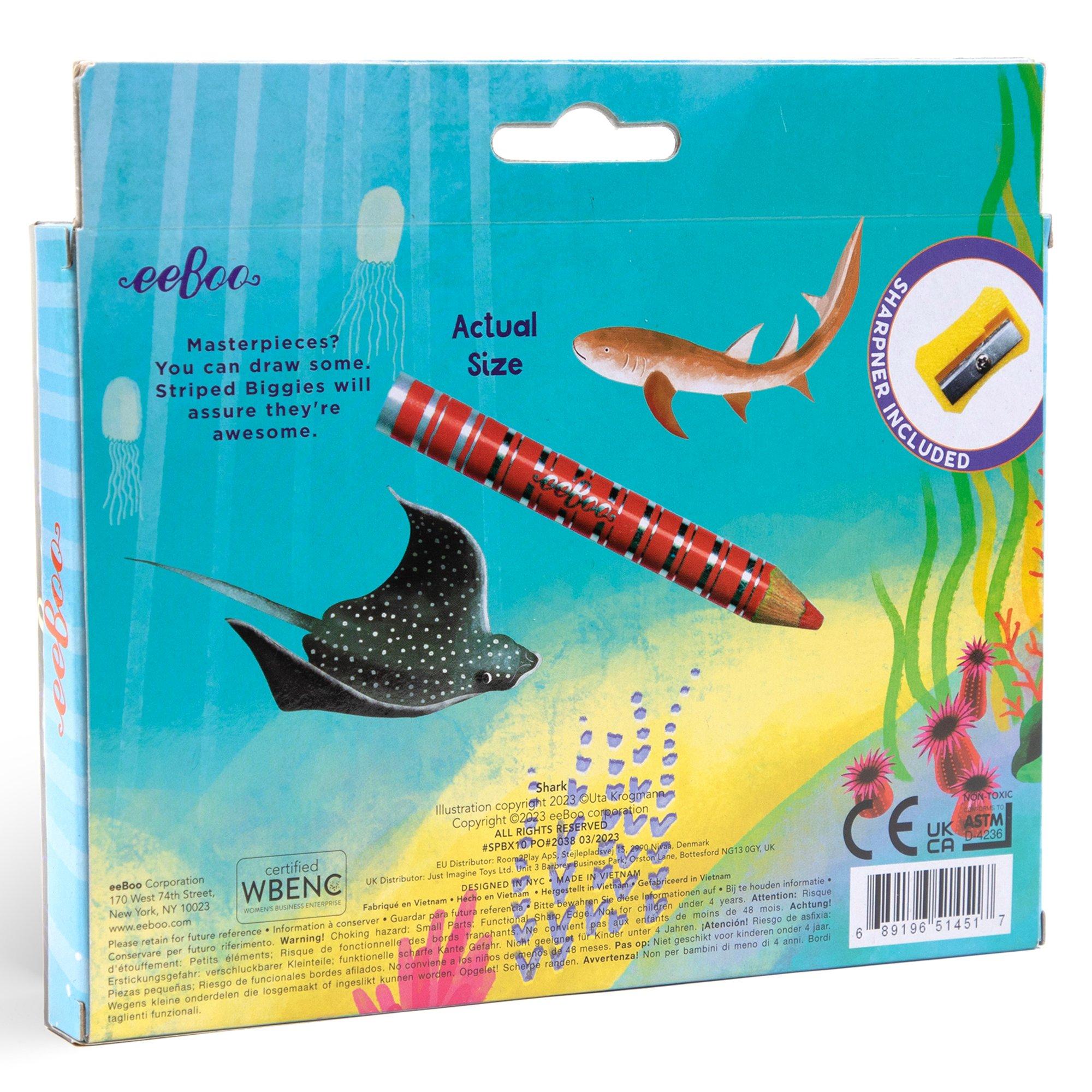 Biggies Color Pencils: Shark Striped  - 12pc image number 1