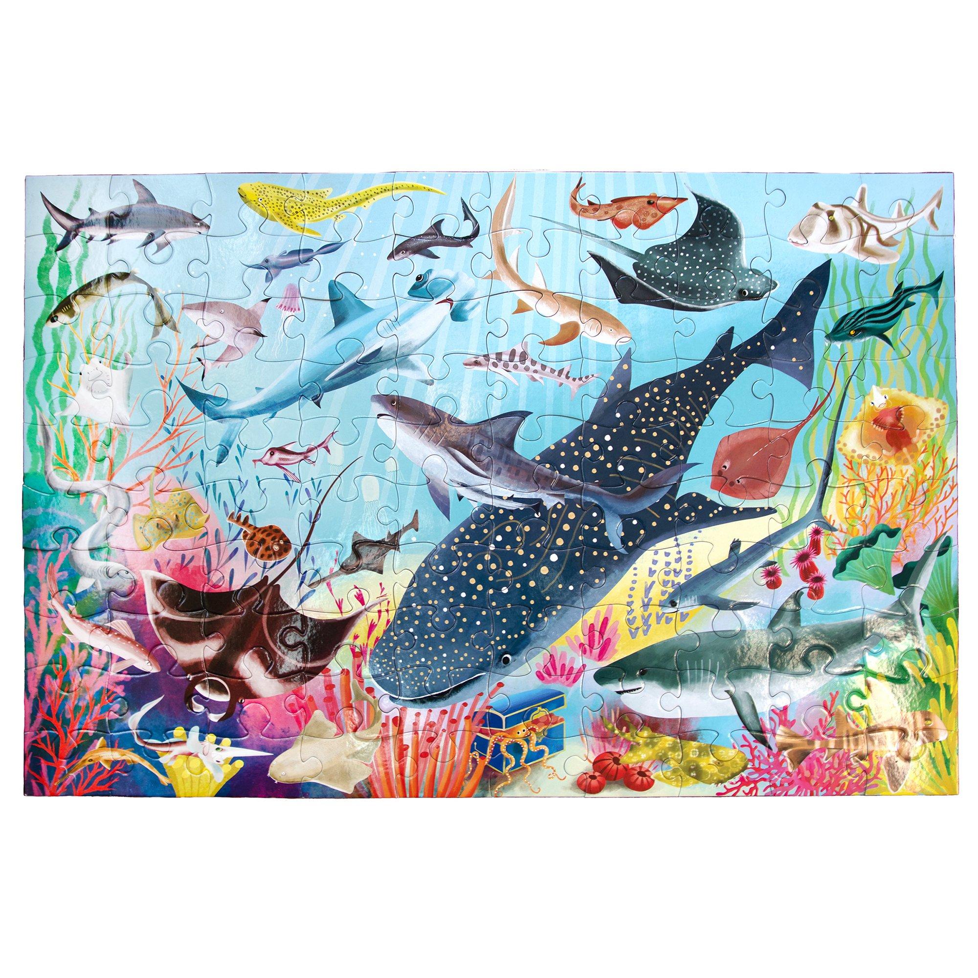100 Piece Puzzle & Poster: Love Of Sharks image number 2