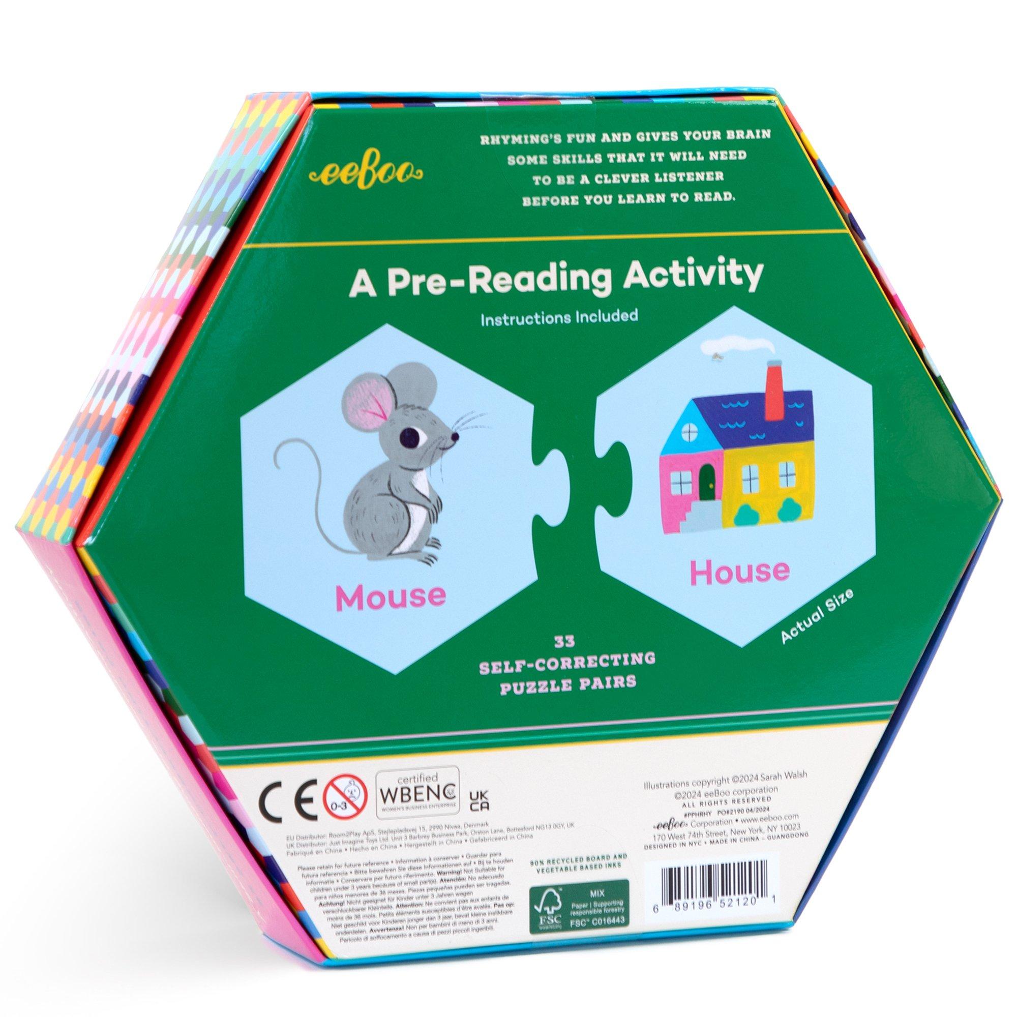 Hexagon Puzzle Pairs: Rhyming Words image number 1