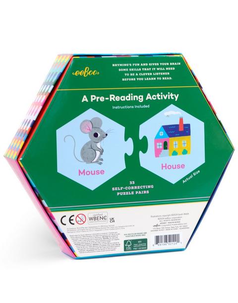 Hexagon Puzzle Pairs: Rhyming Words