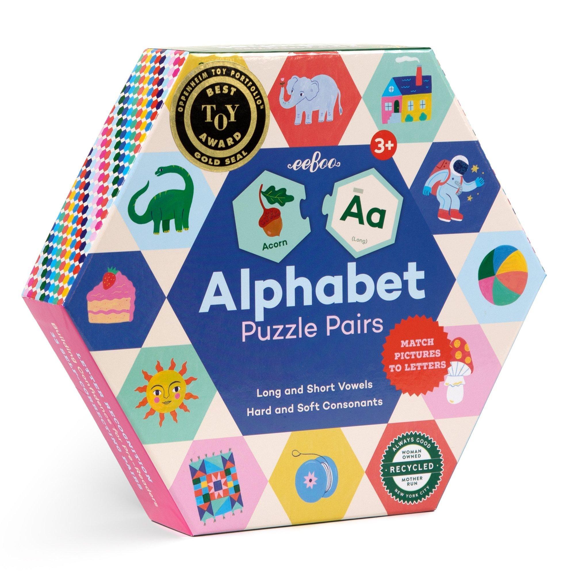 Hexagon Puzzle Pairs: Alphabet