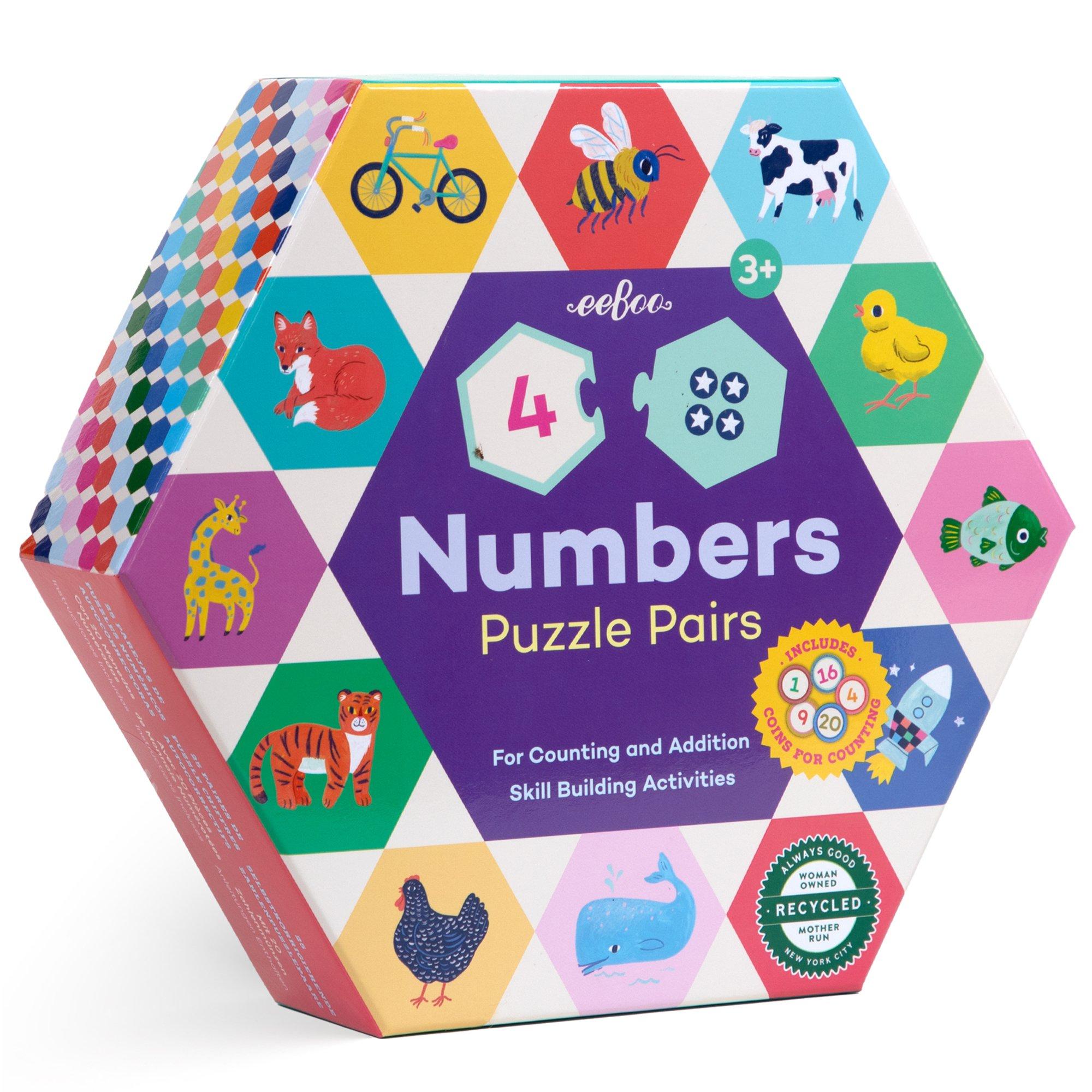 Hexagon Puzzle Pairs: Numbers