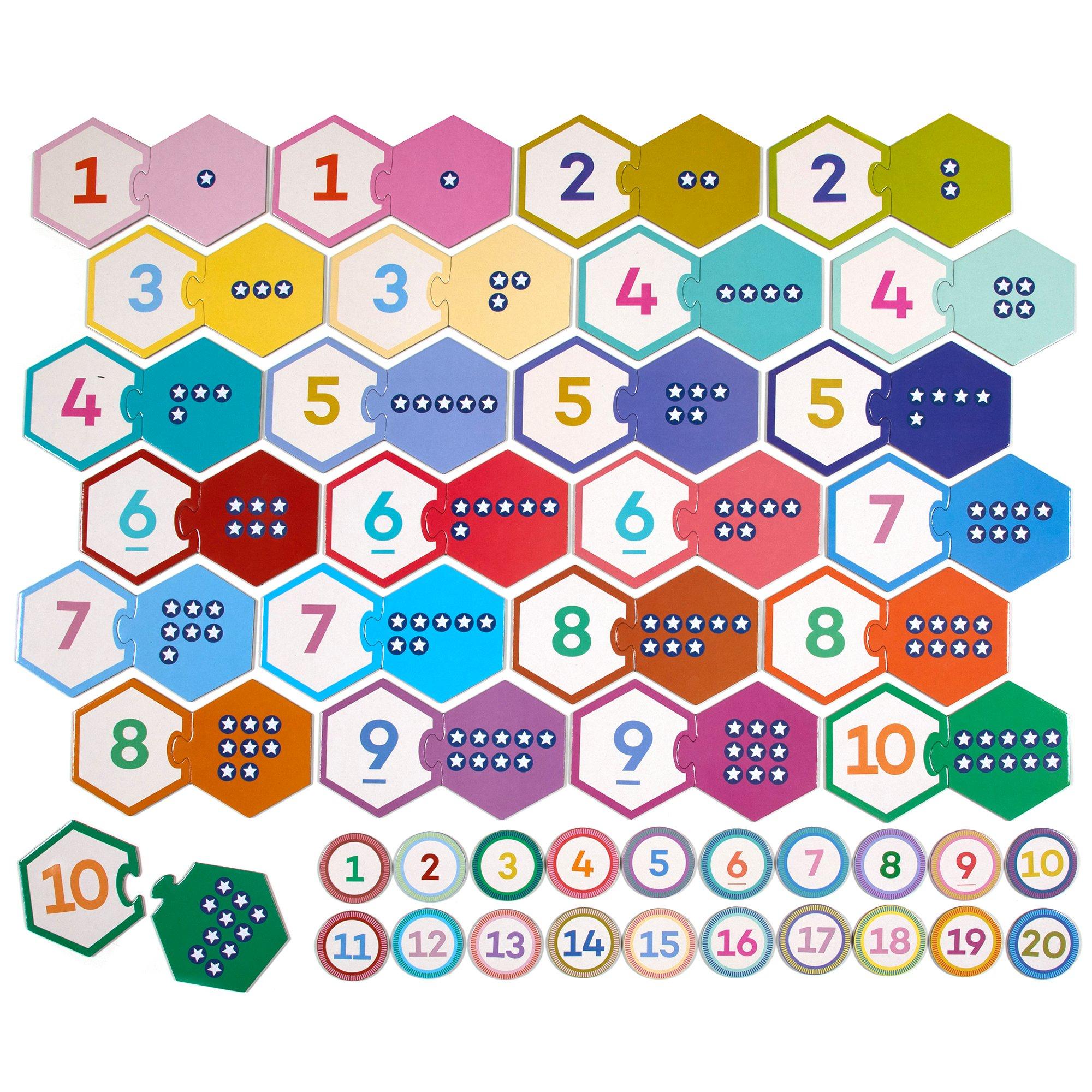 Hexagon Puzzle Pairs: Numbers image number 2