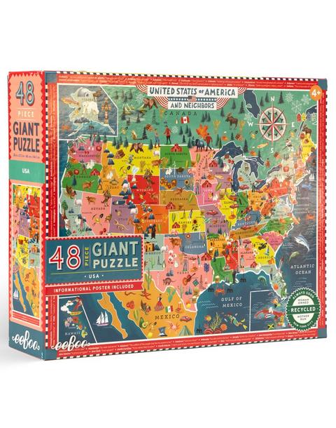 Giant Puzzle: USA Map - 48 Piece