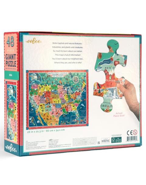 Giant Puzzle: USA Map - 48 Piece