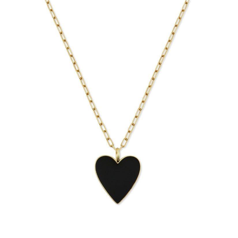 Kid's Black Heart Necklace