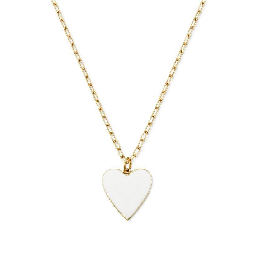 Kid's White Heart Necklace