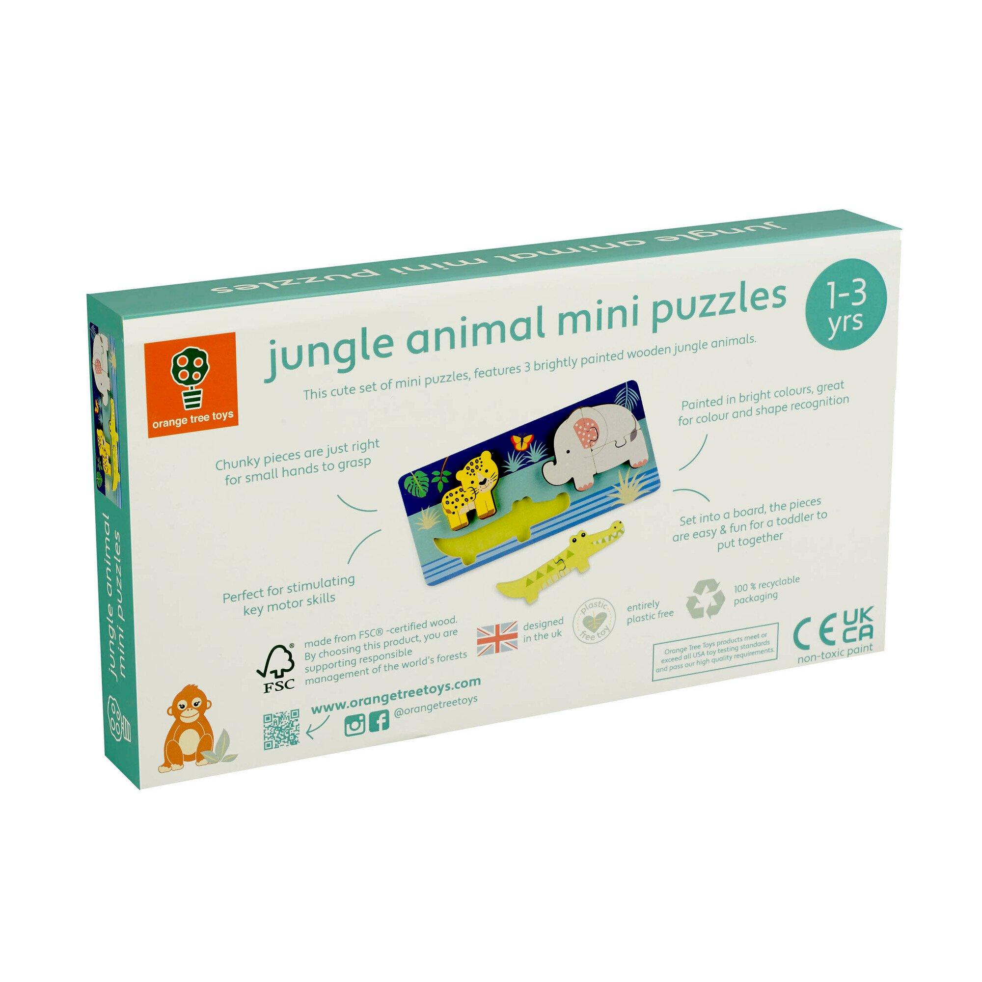 Jungle Animals: Mini Wooden Puzzle (7 Pieces) image number 3