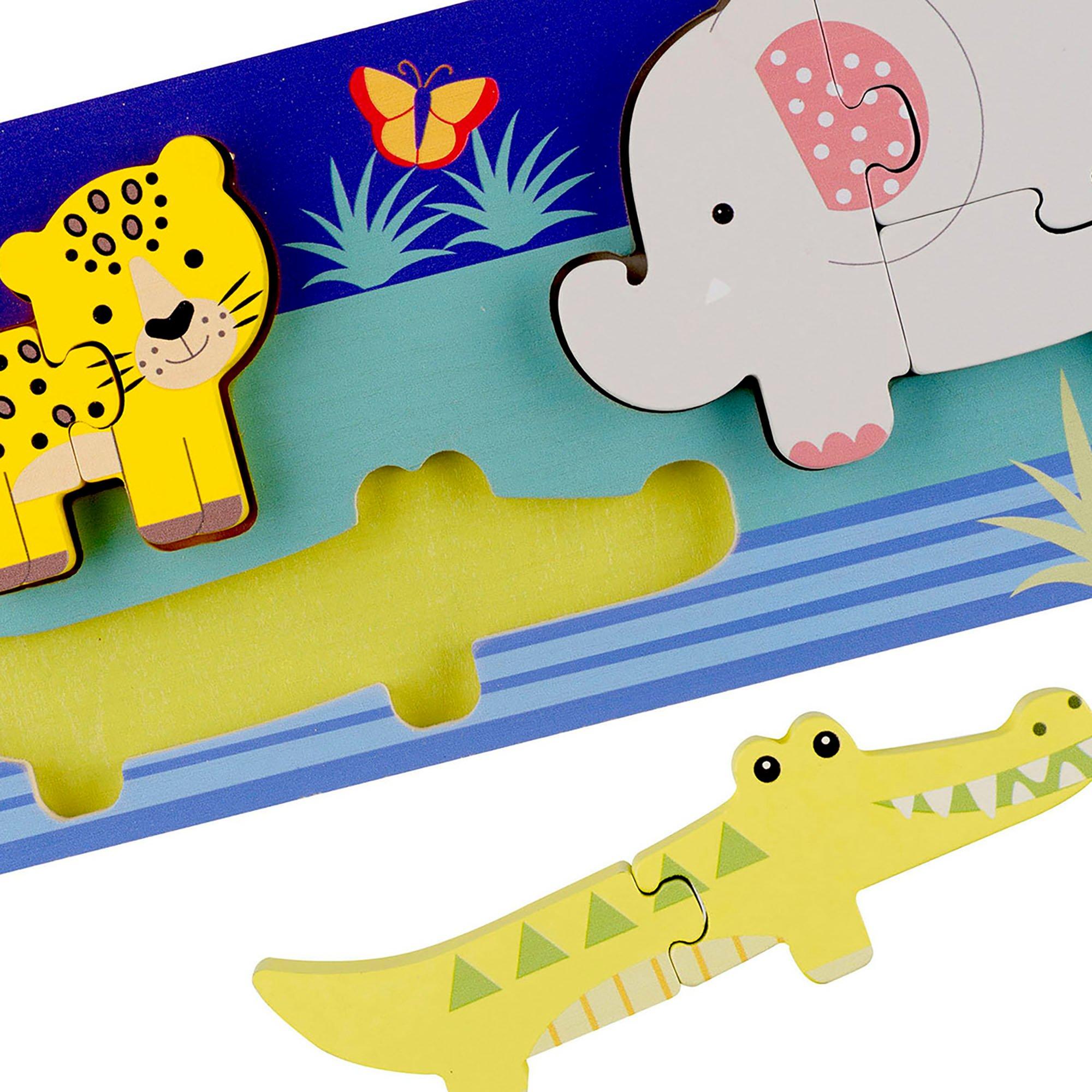 Jungle Animals: Mini Wooden Puzzle (7 Pieces) image number 4