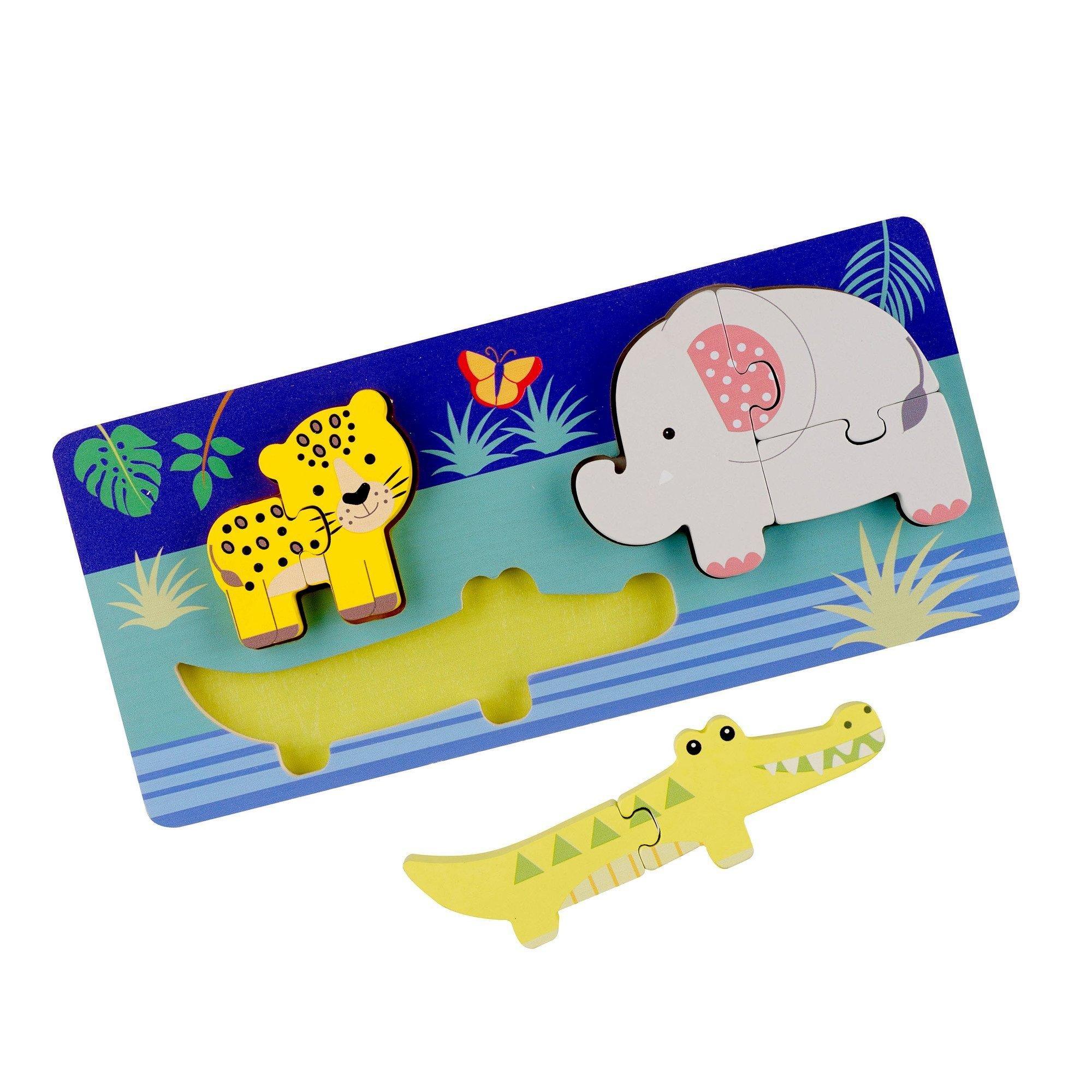 Jungle Animals: Mini Wooden Puzzle (7 Pieces) image number 1