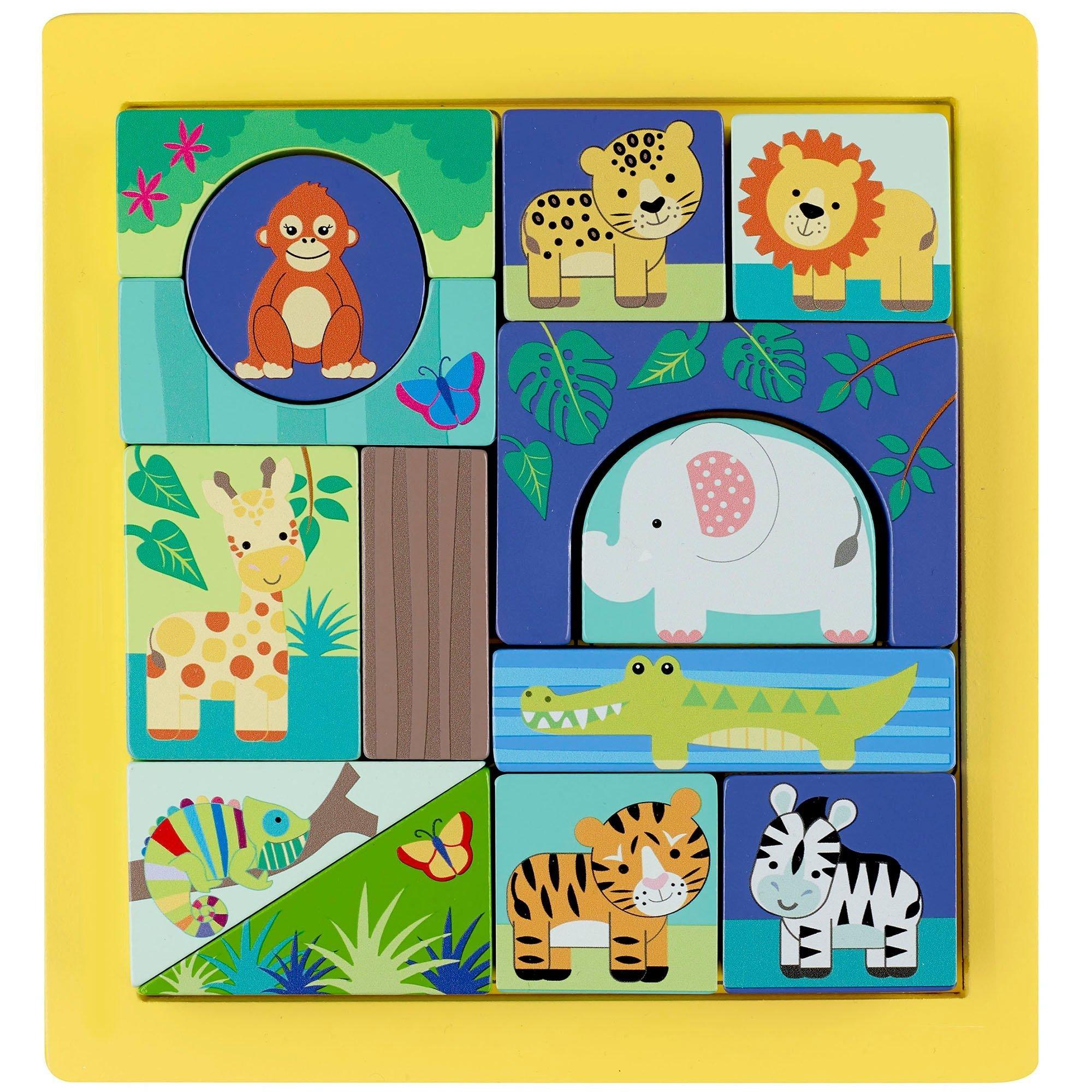 Jungle Animals: Wooden Block Puzzle