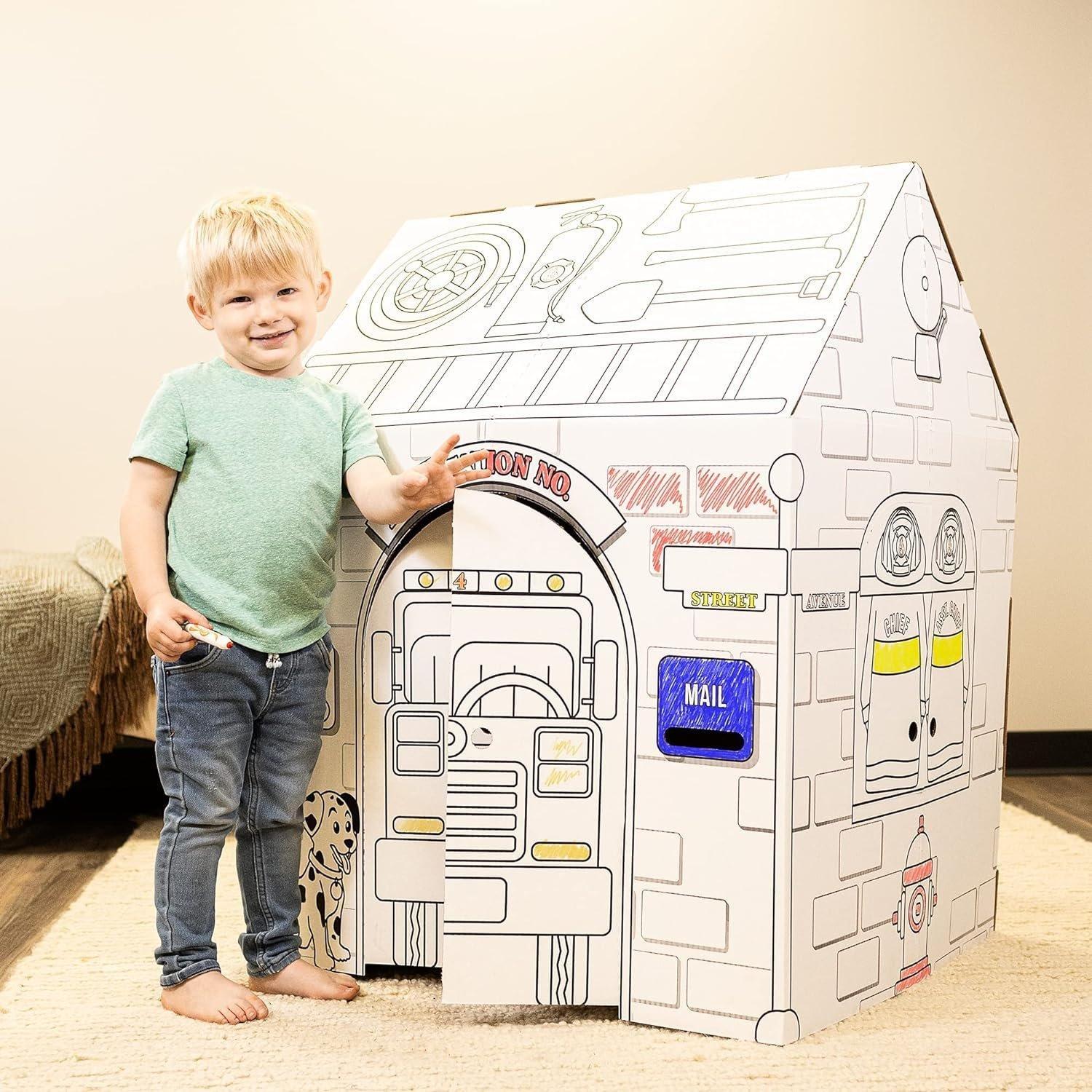 Coloring House - Police and Fire Station image number 1