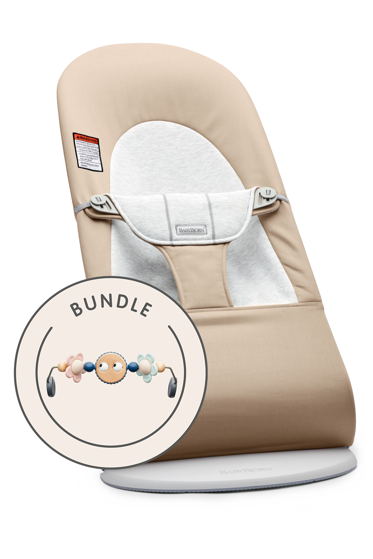 Baby Bouncer Bliss Bundle: Woven/Jersey | Beige/Gray