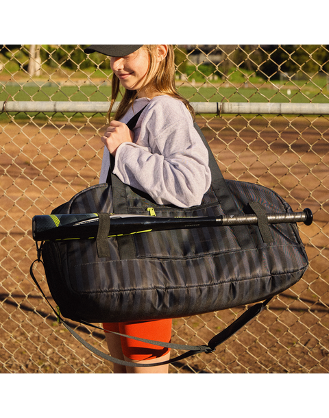 Fenway Sports Duffle | Black Grey Striped