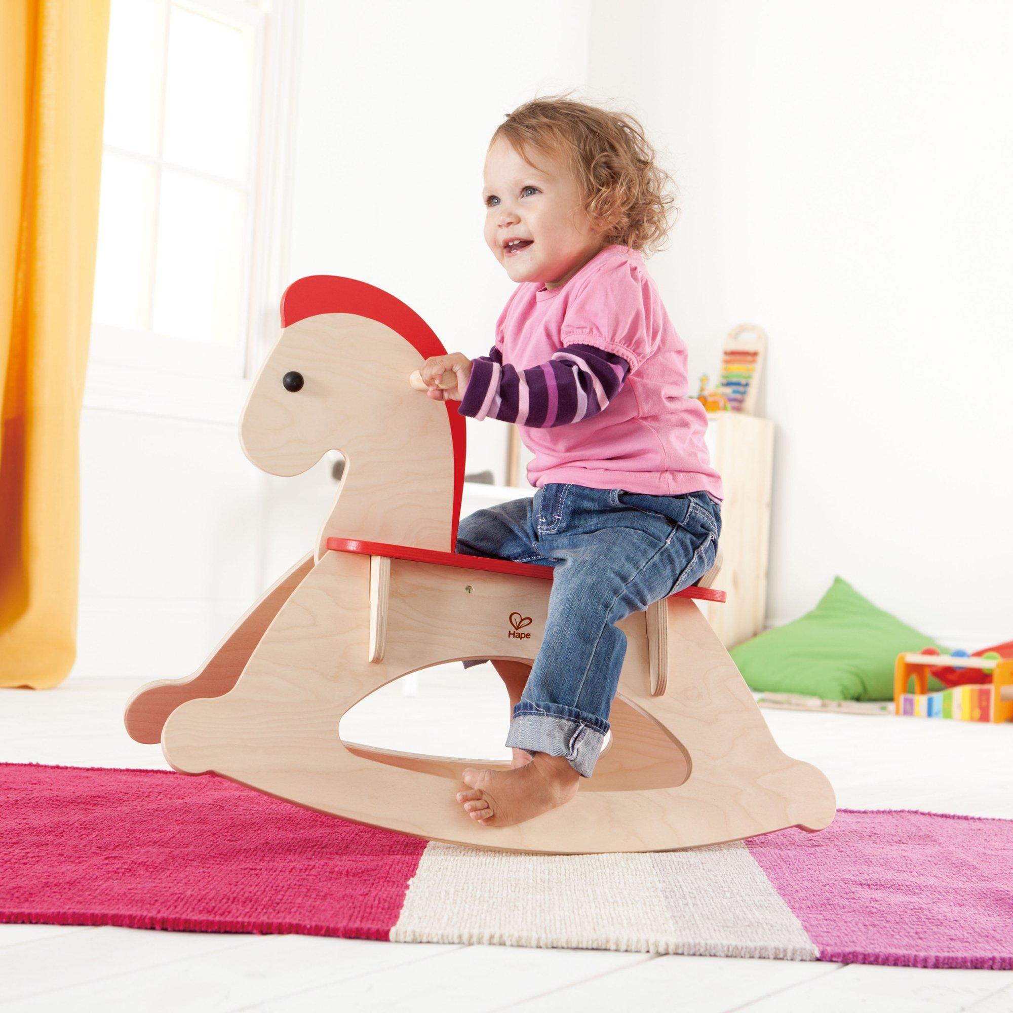 Rock & Ride: Wooden Rocking Horse - Beige image number 4