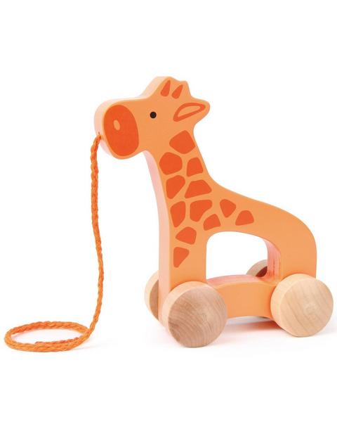 Giraffe Pull Along Toy: Orange