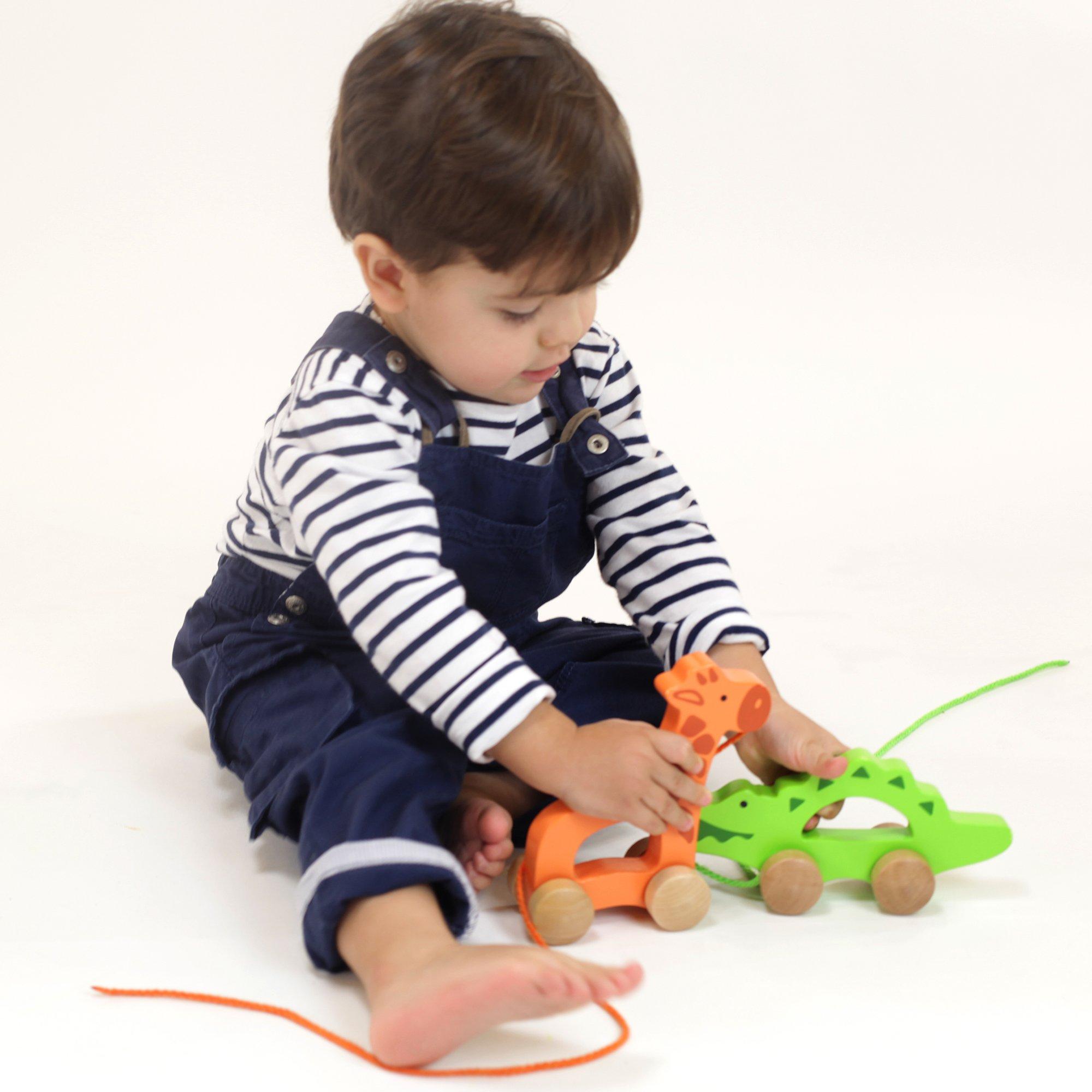Giraffe Pull Along Toy: Orange image number 2