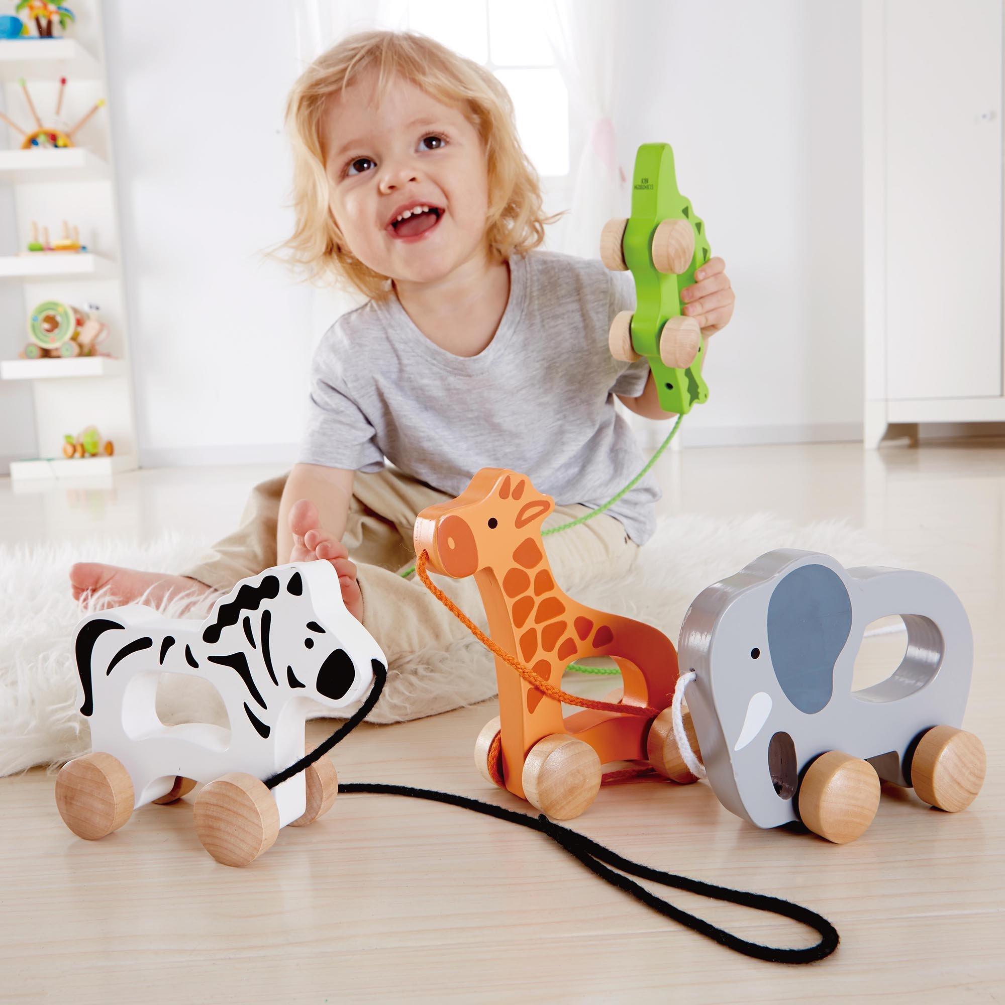 Giraffe Pull Along Toy: Orange image number 3