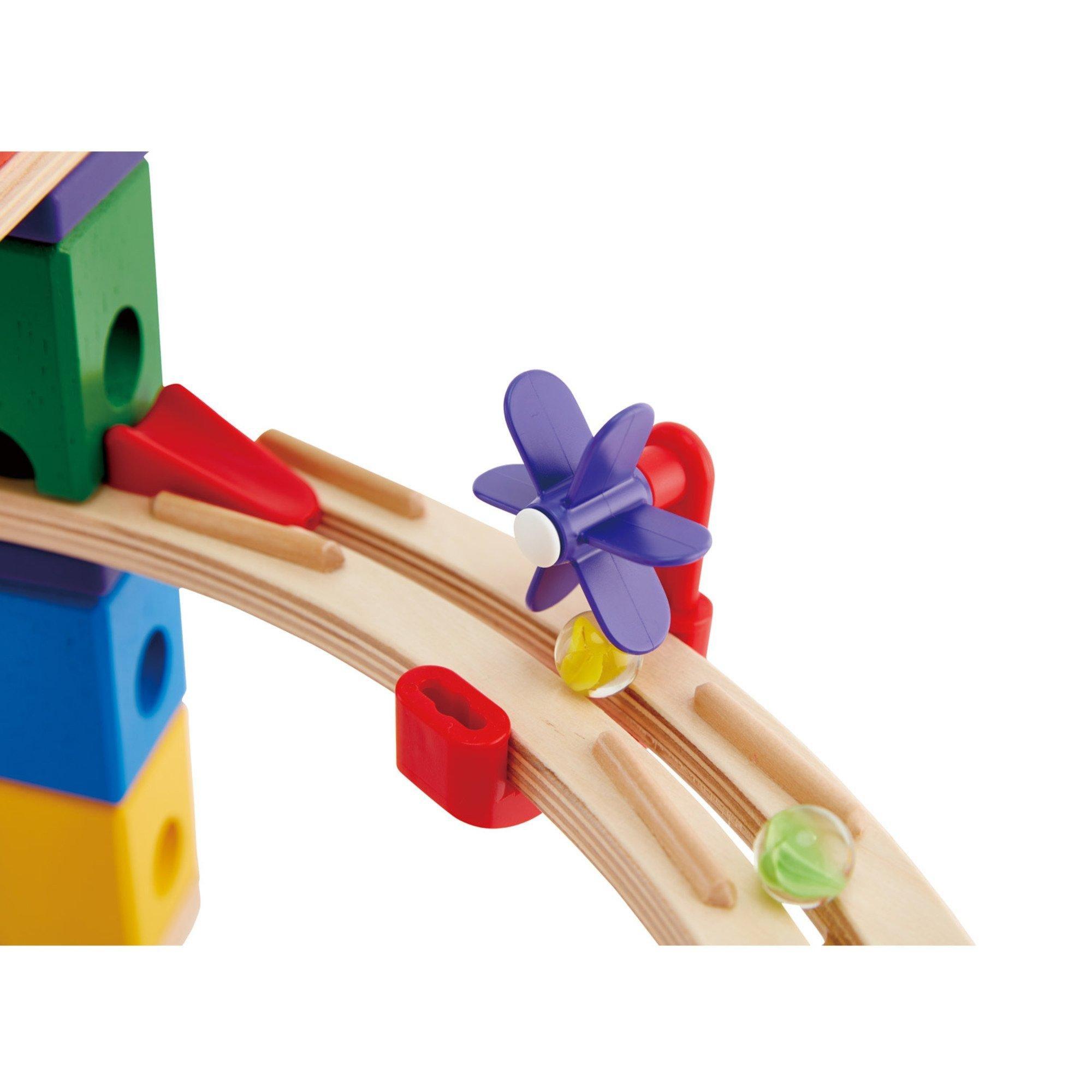 Quadrilla Wooden Marble Run: Race to the Finish - 58 pcs image number 1