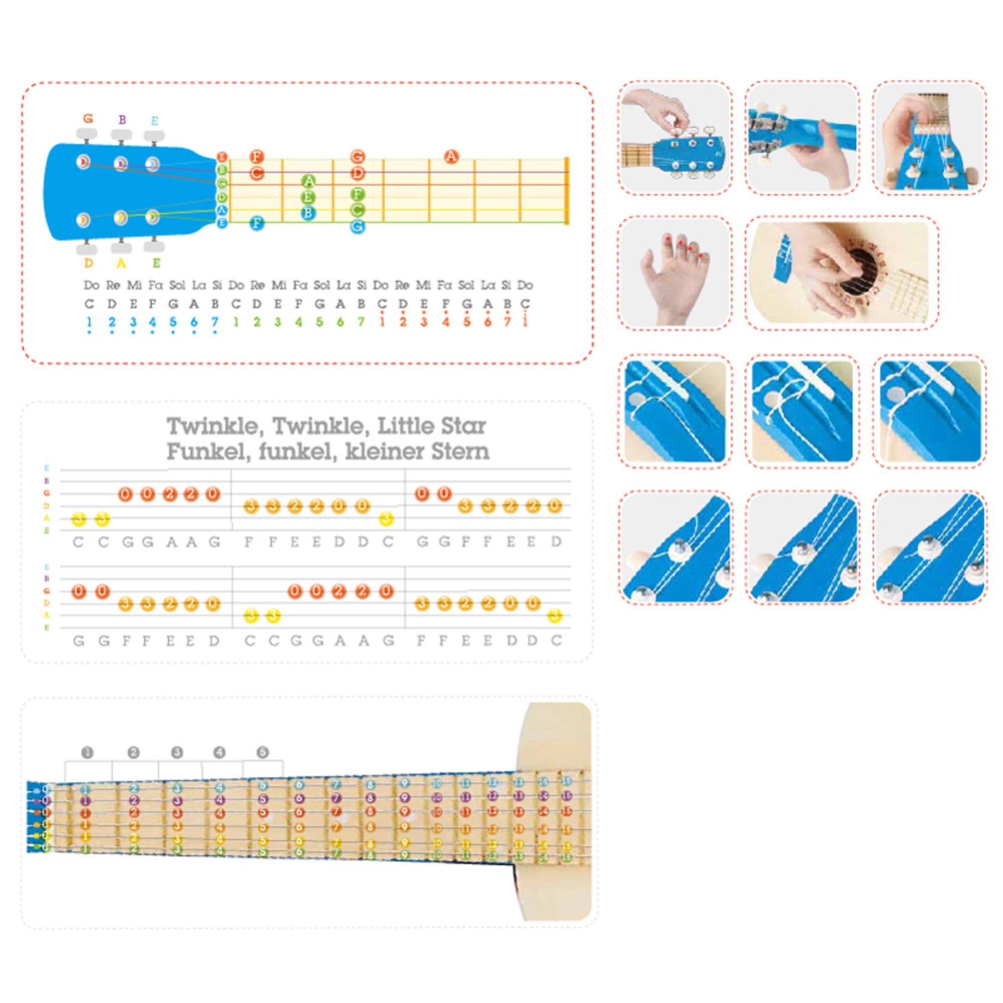 Wooden Instrument: First Musical Guitar - Blue Lagoon image number 1