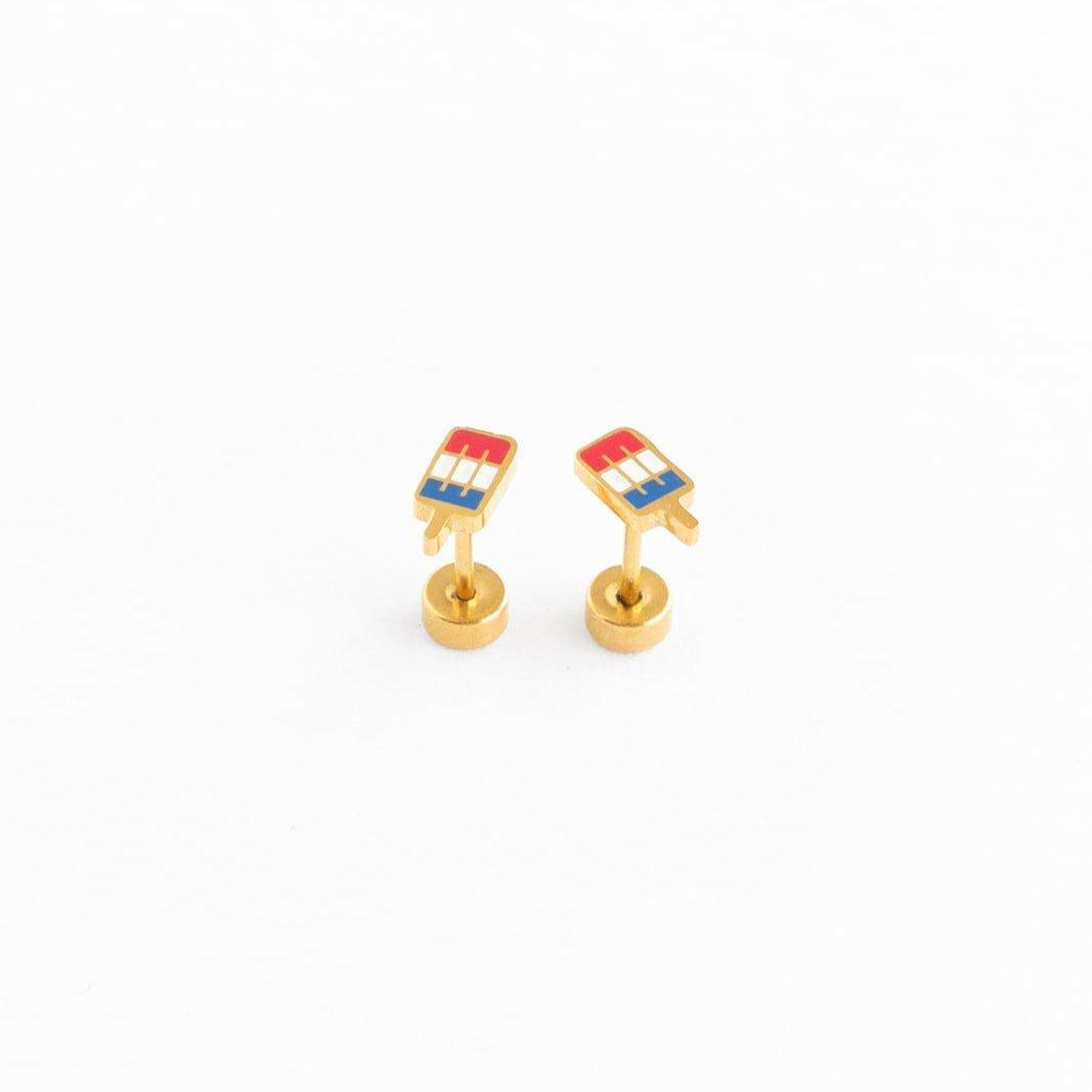Patriotic Pop Stud Earrings