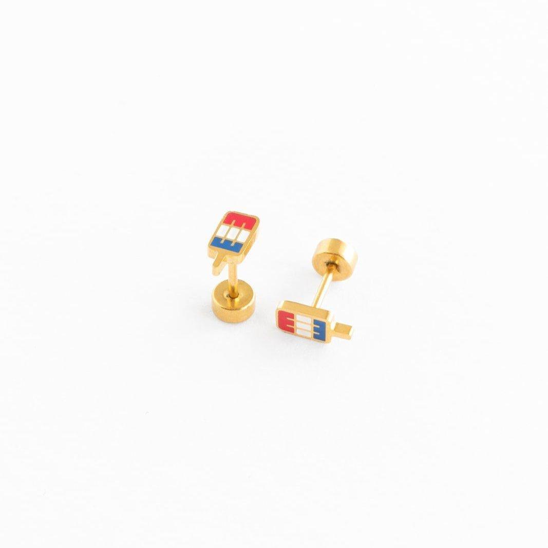 Patriotic Pop Stud Earrings image number 3