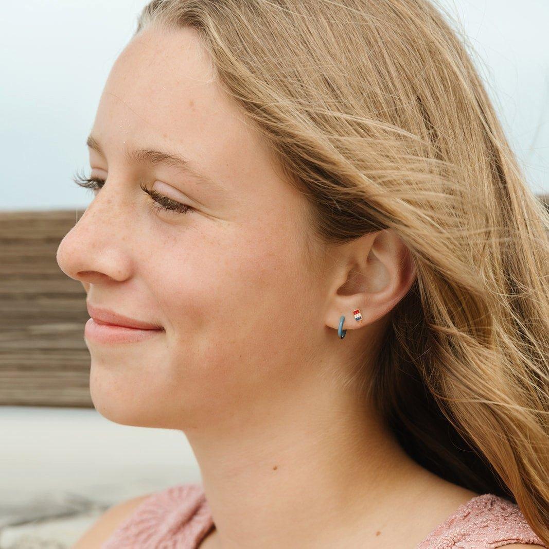 Patriotic Pop Stud Earrings image number 1